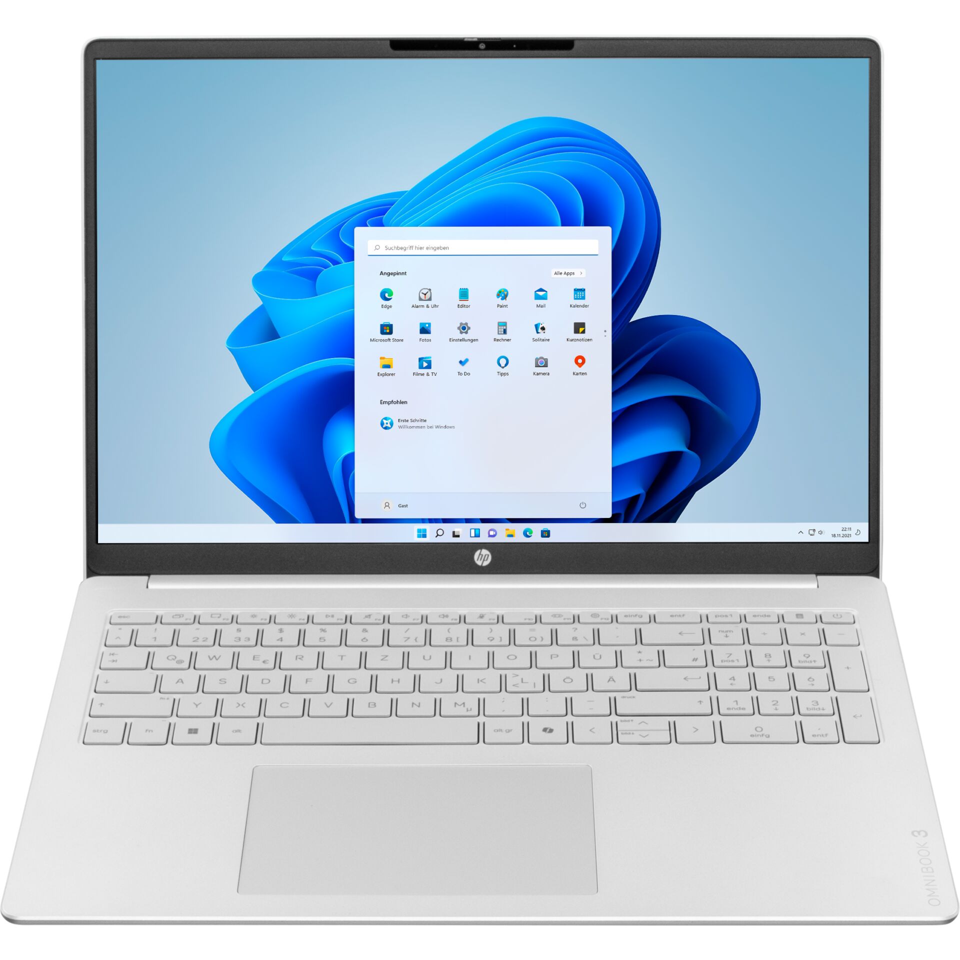 laptop, HP, silber, weiß, 14-Zoll
