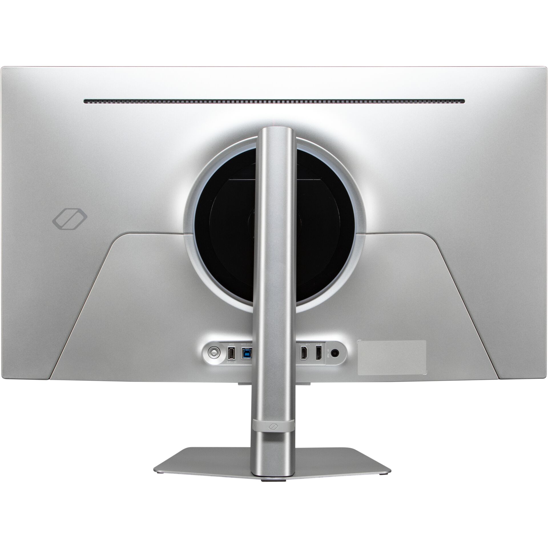 monitor, monitor stand, silber, Rückansicht, Anschlüsse