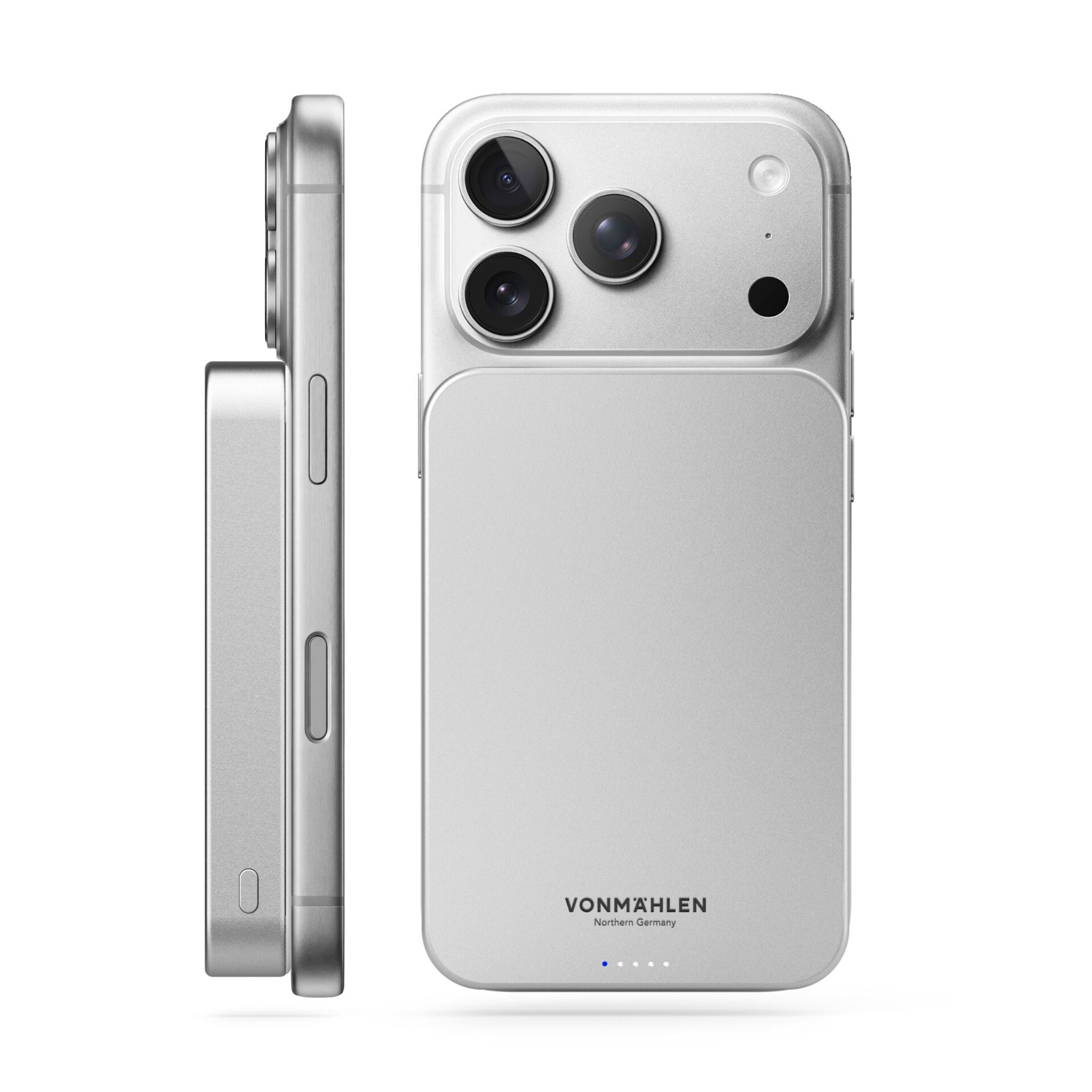Smartphone, Kamera triple, Silber, iPhone-ähnlich, Magnetisches kabelloses Laden