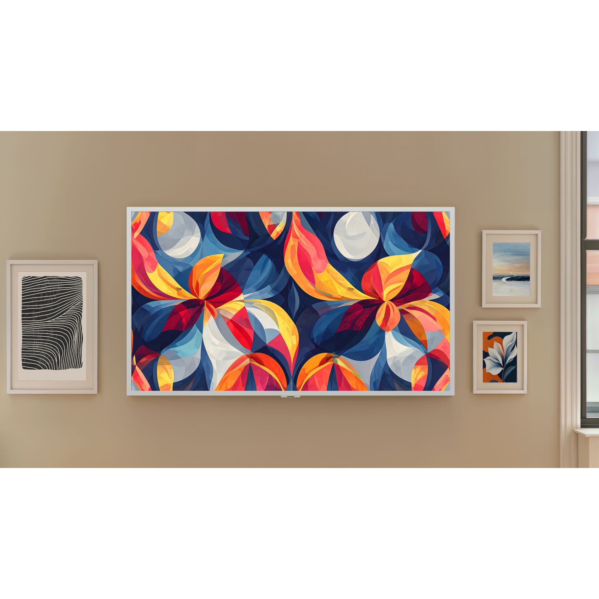 abstract art, farbiges print, geometrische formen, wanddekoration, gerahmtes bild