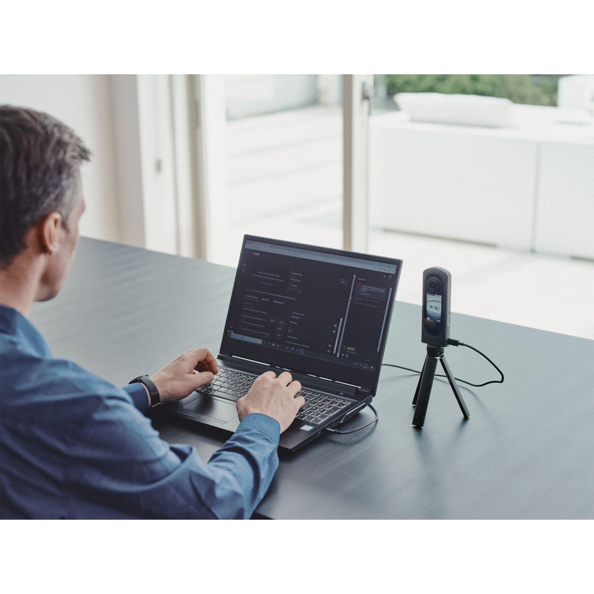 Laptop, Tabelle, Überwachen, Computer-Tastatur, Kopf
