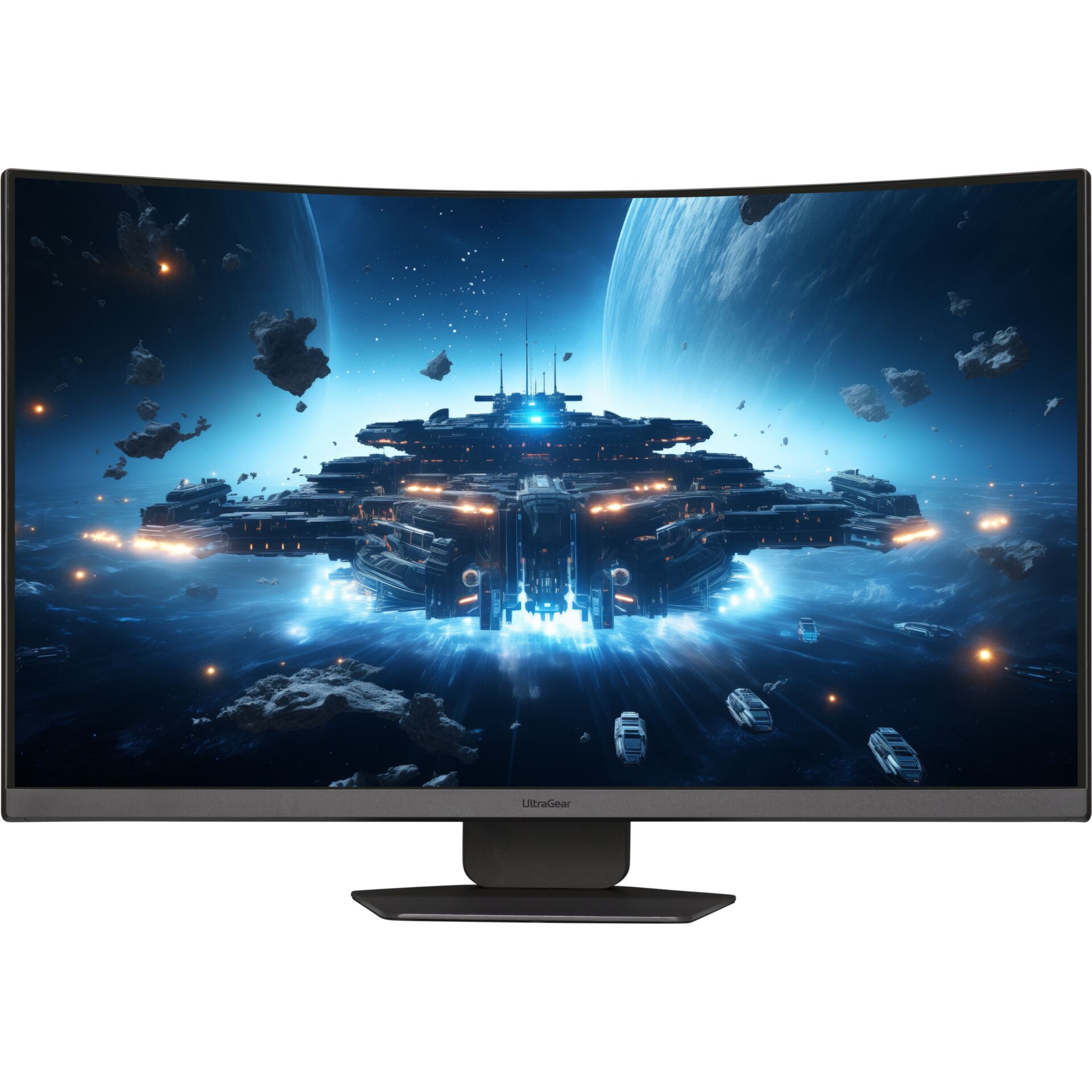 Monitor, Curved, 4K, LG UltraGear, 165Hz, curved monitor, ultragear, gaming, LED-lit, Weltraum-Szene