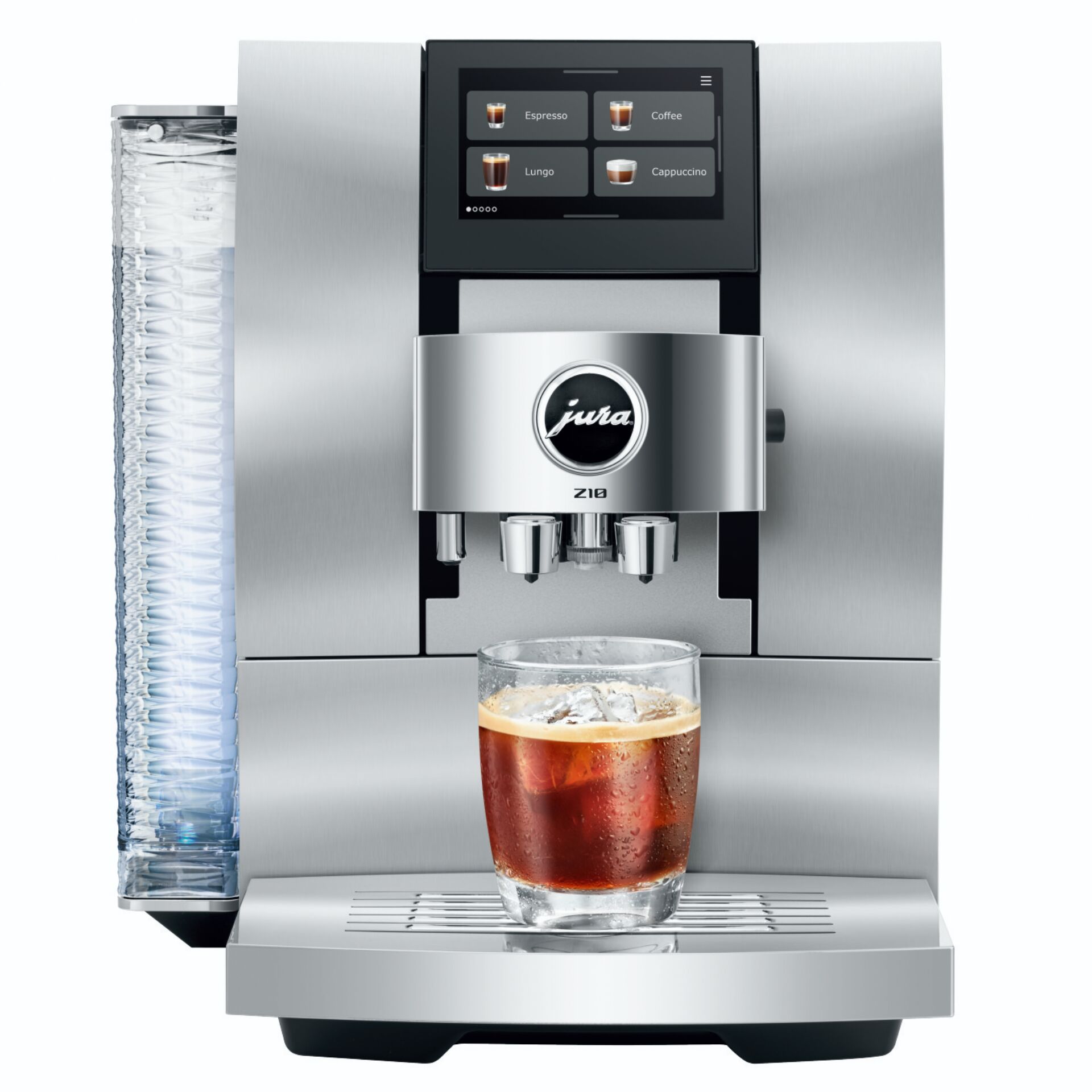 Kaffeemaschine, Espressomaschine, Edelstahl, 4-Kaffeeoptionen, Glasbecher