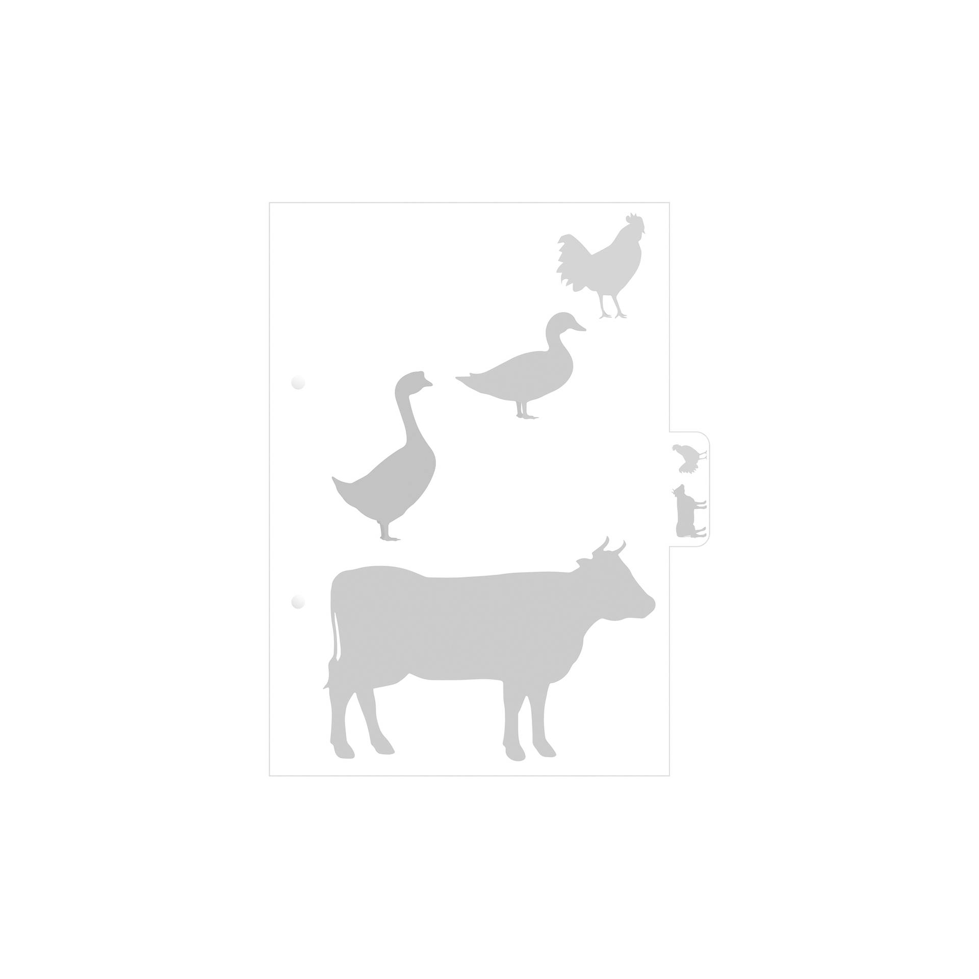 Vogel, Hühnchen, Silhouette, Kuh, Schablone
