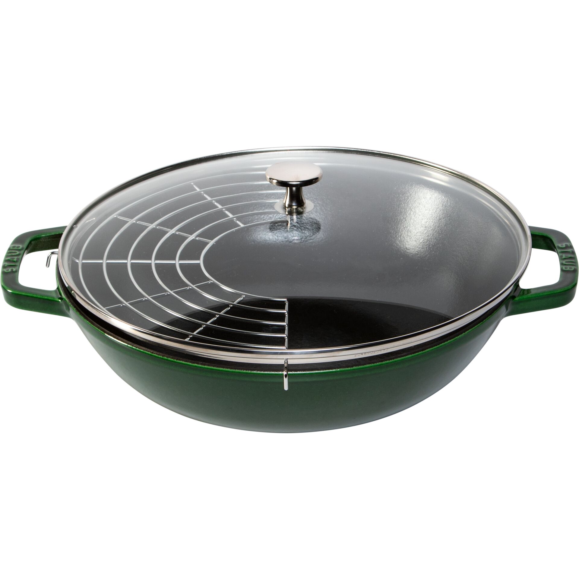 Kochtopf, Gusseisen, grün, Deckel, Grillpfanne