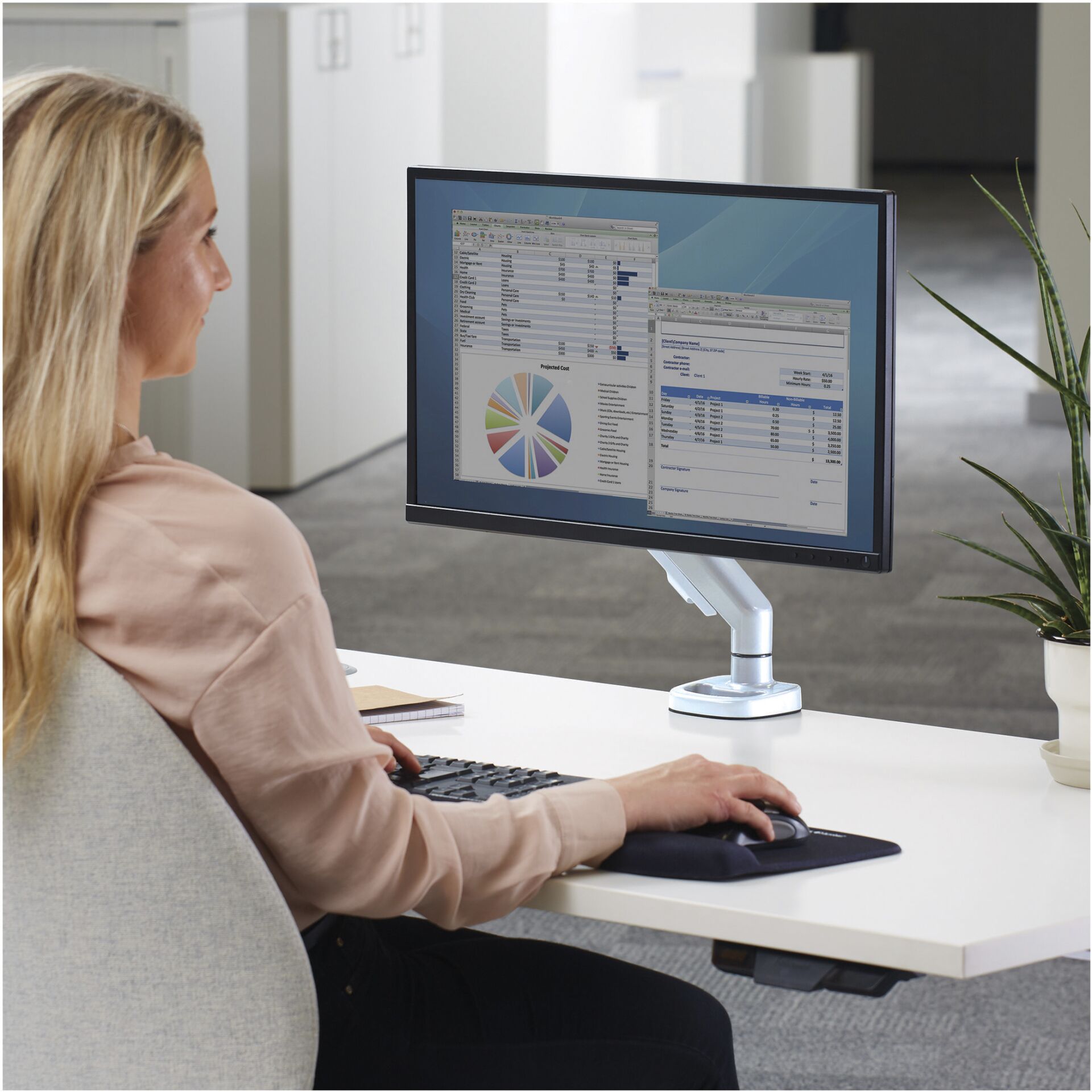 Tabelle, Computer-Tastatur, Überwachen, Gesicht, Kopf