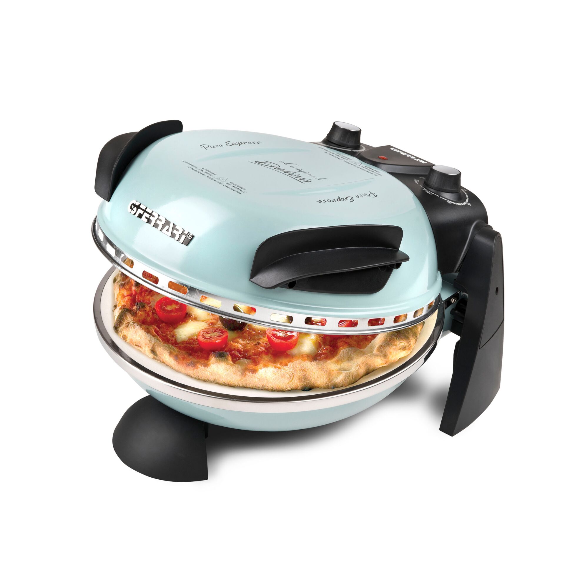 Pizzaofen, elektrischer Ofen, kompakter Ofen, runder Ofen, Pizza