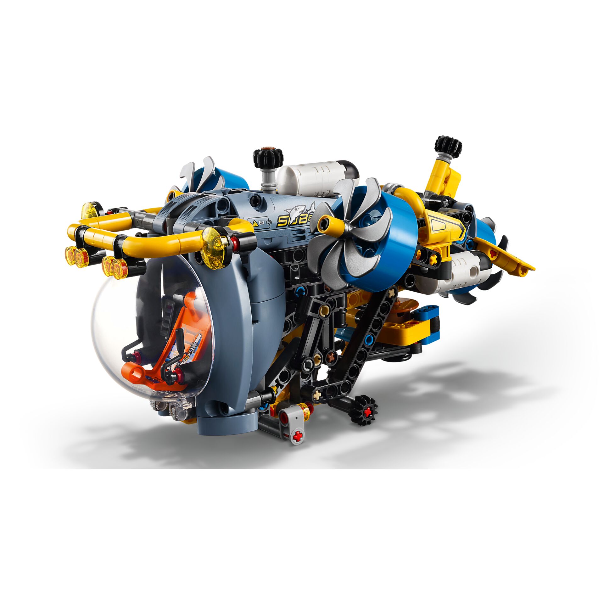 lego, raum, propeller, blau-grau, model