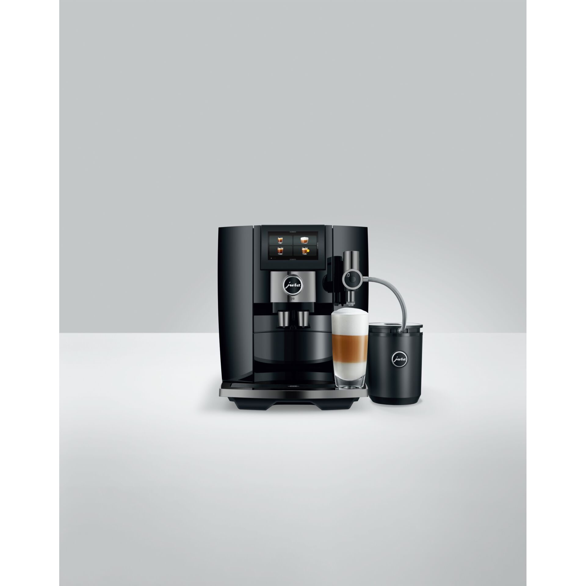 Kaffeemaschine, Espressoautomat, Milchaufschäumer, Kaffeezubereitung, Schwarz
