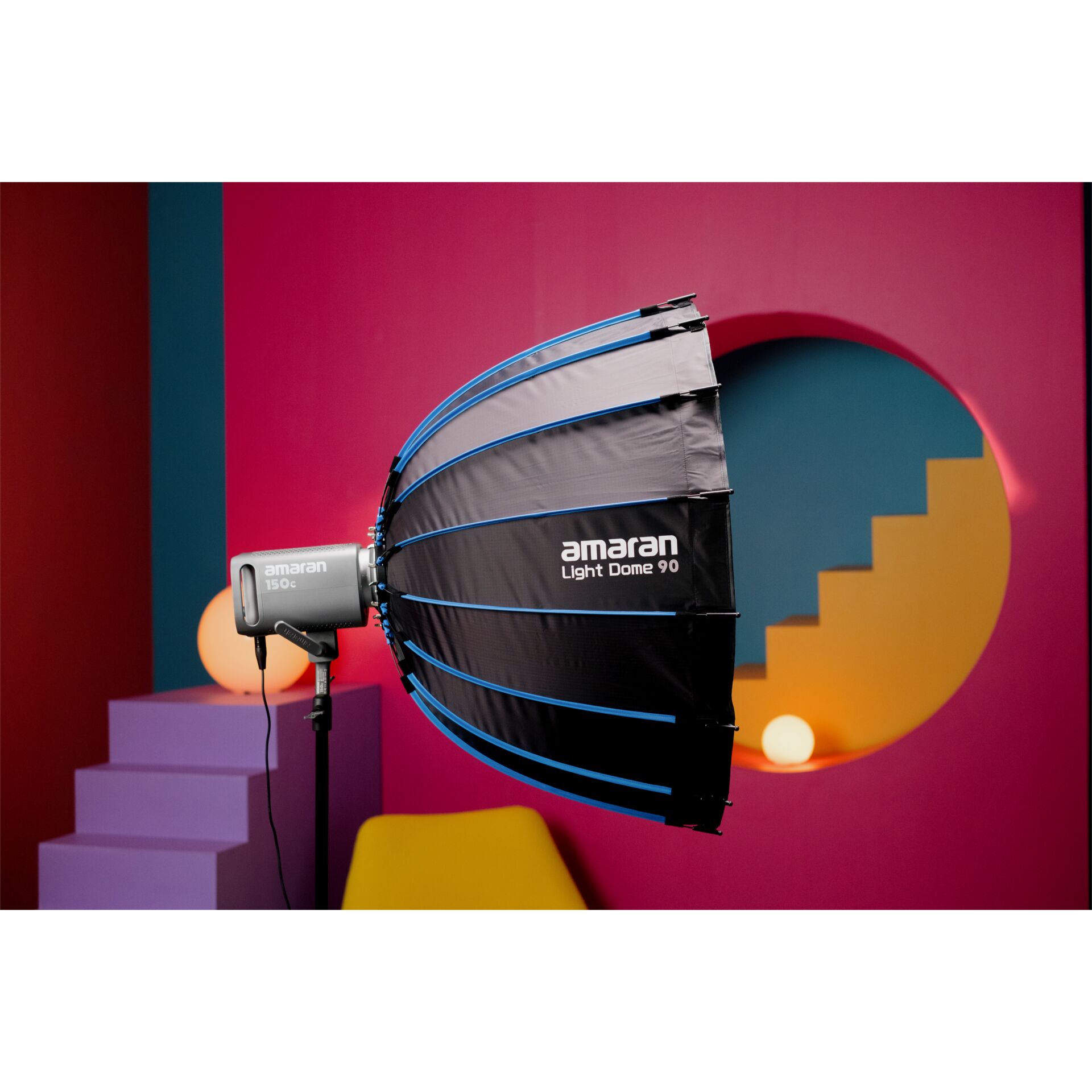 Fotolicht, Softbox, Studio Beleuchtung, Schirmreflektor, Amaran Light Dome 90