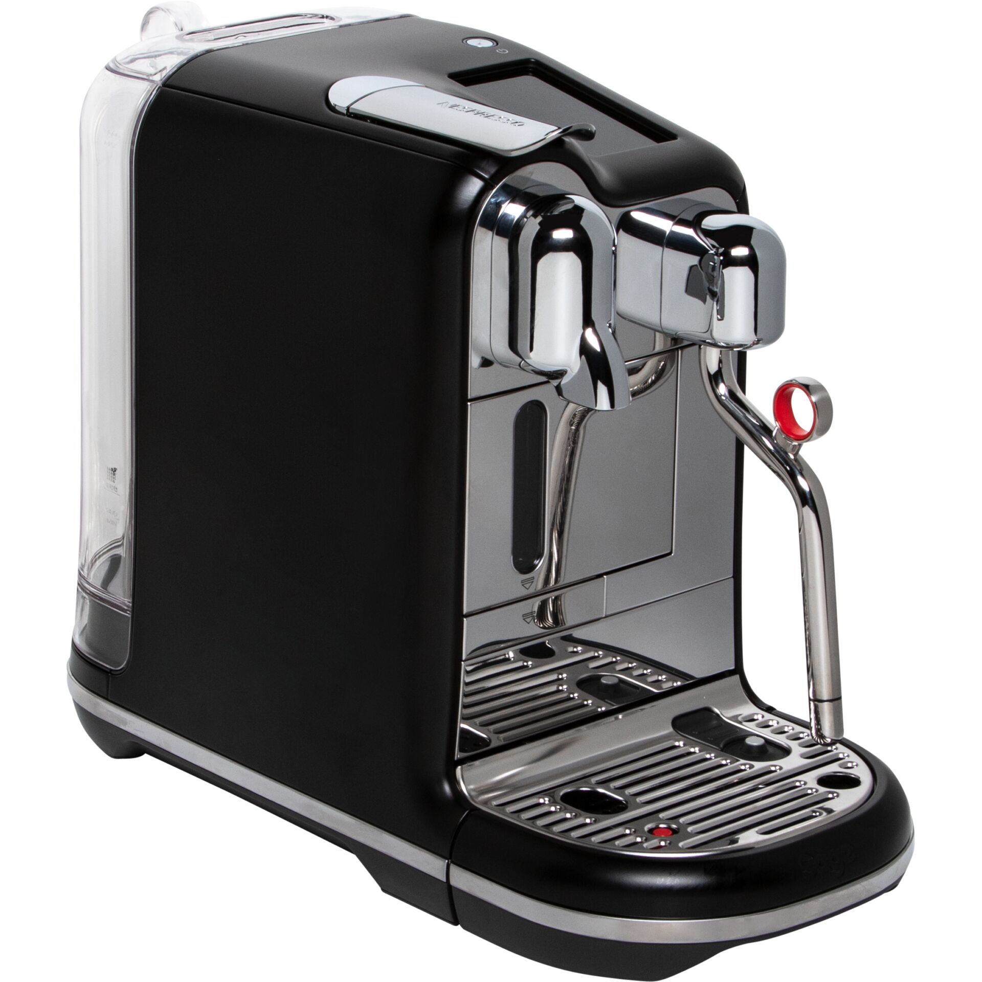 Espresso-Kaffeemaschine, 1-Tassen-Kaffeeautomat, Schwarz-silber, Portafilter, Brühgruppe