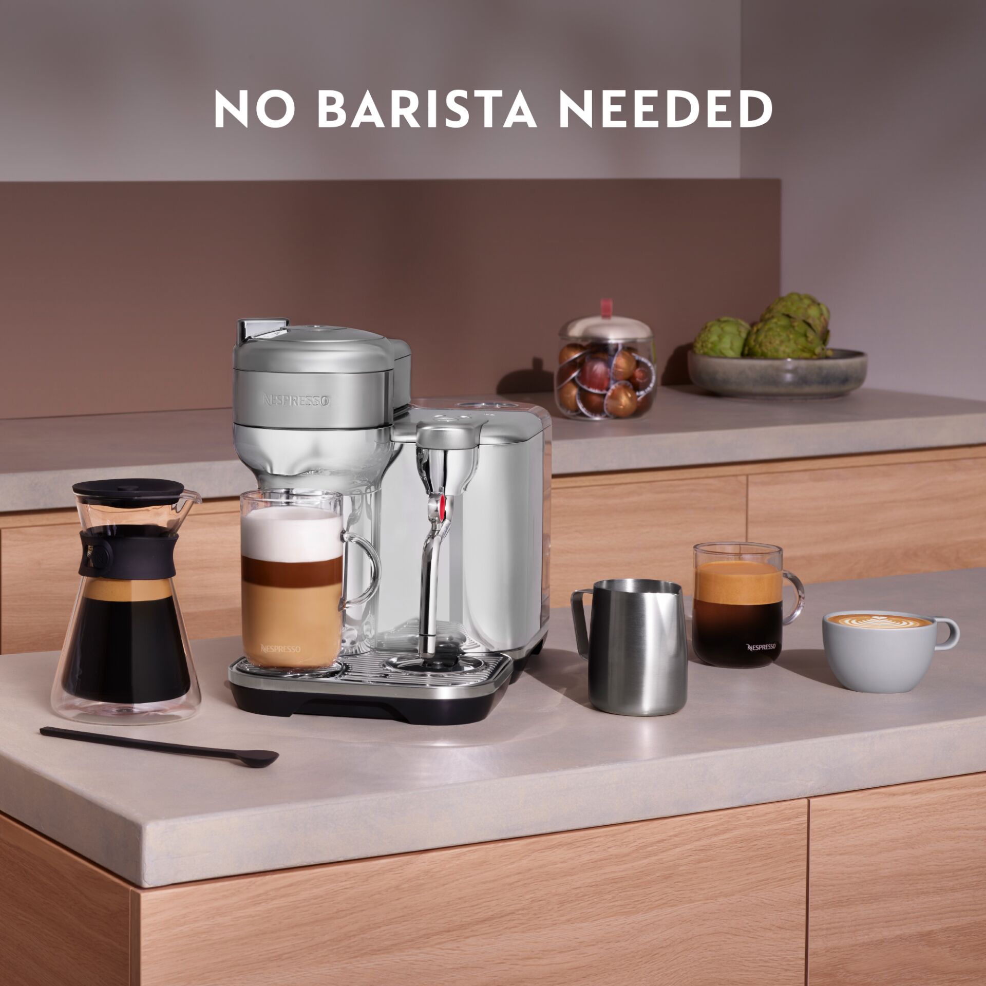 Kaffeemaschine, Espressomaschine, Kaffeezubereitung, Milchaufschäumer, Kaffee-Setup
