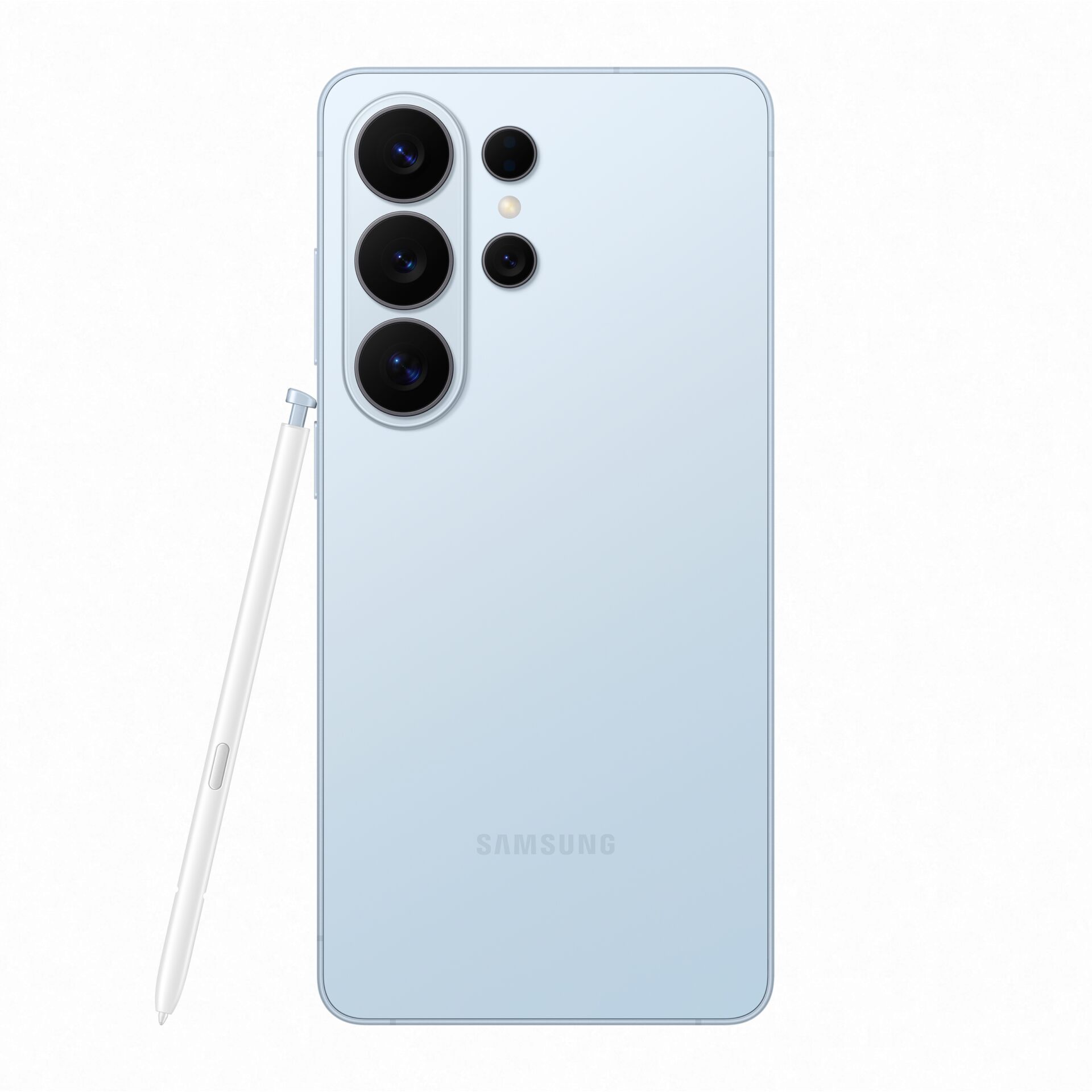 smartphone, quad-camera, blau, Stift, Rückseite