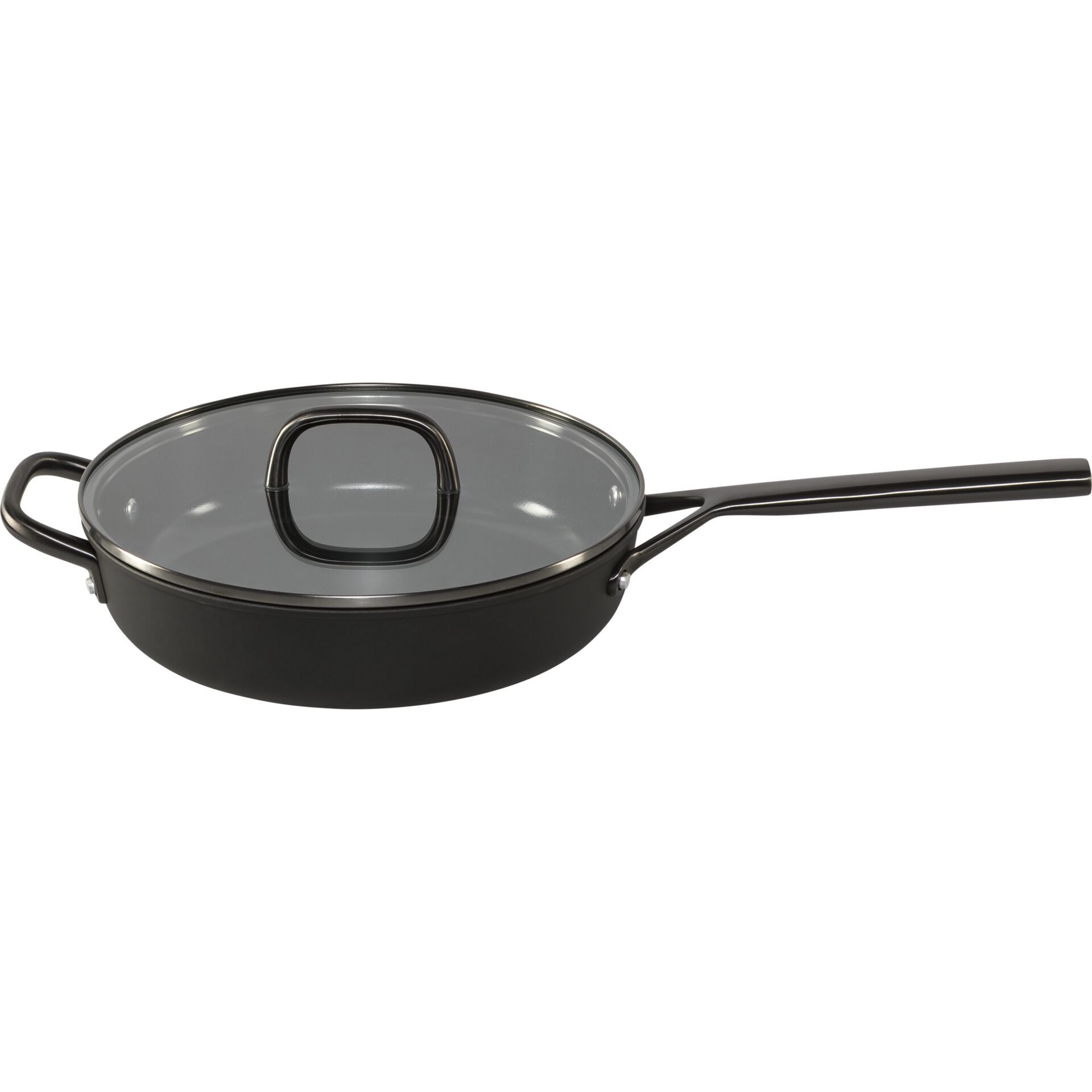 Pfanne, Bratpfanne, Glasdeckel, Antihaft, Stiel