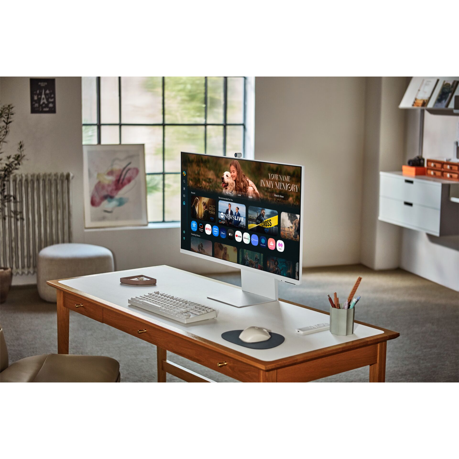 all-in-one-PC, monitor, desktop, white-silver, home-office