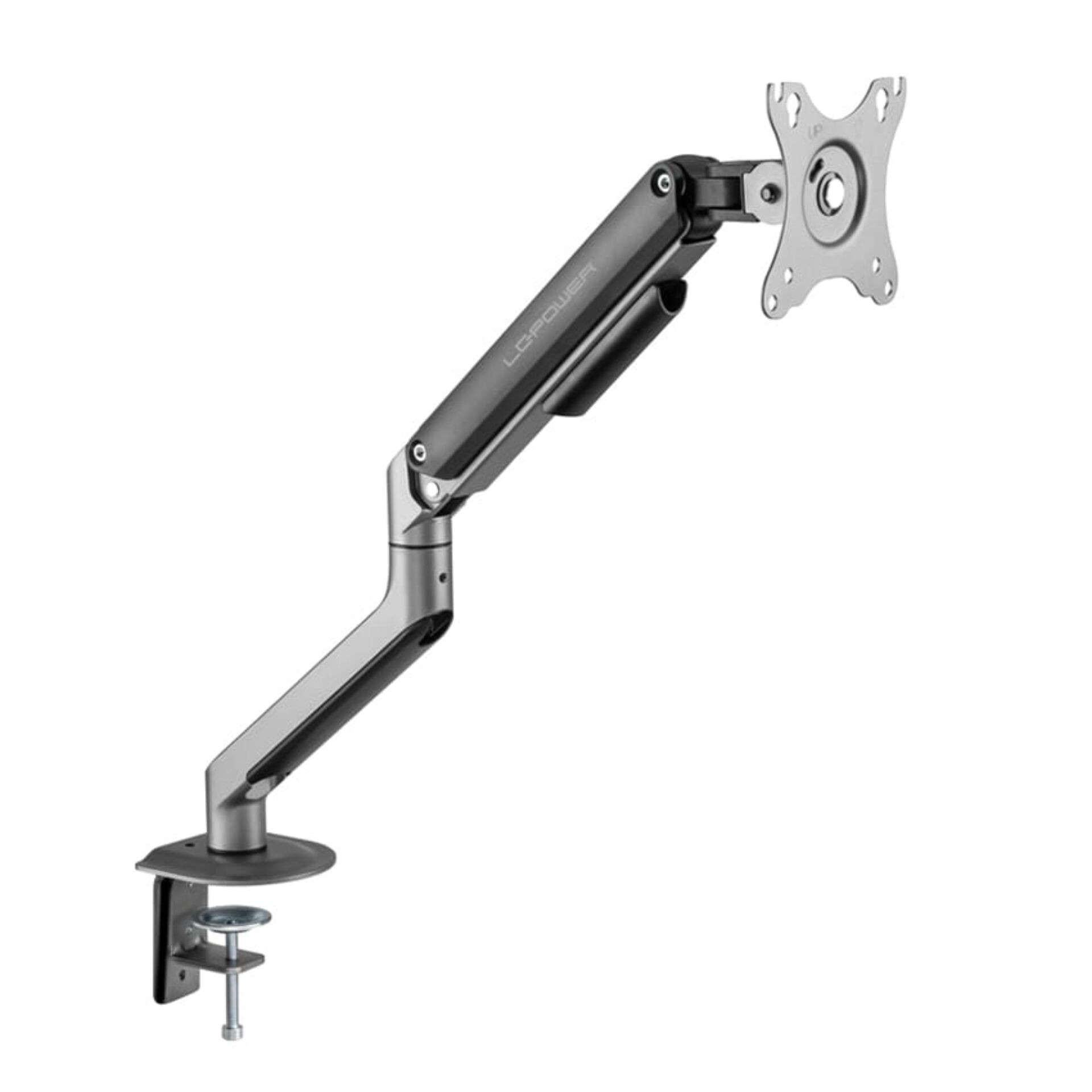 Monitorarm, Schwenkarm, Gasdruckfeder, VESA-Halterung, Anti-Rutsch-Basis