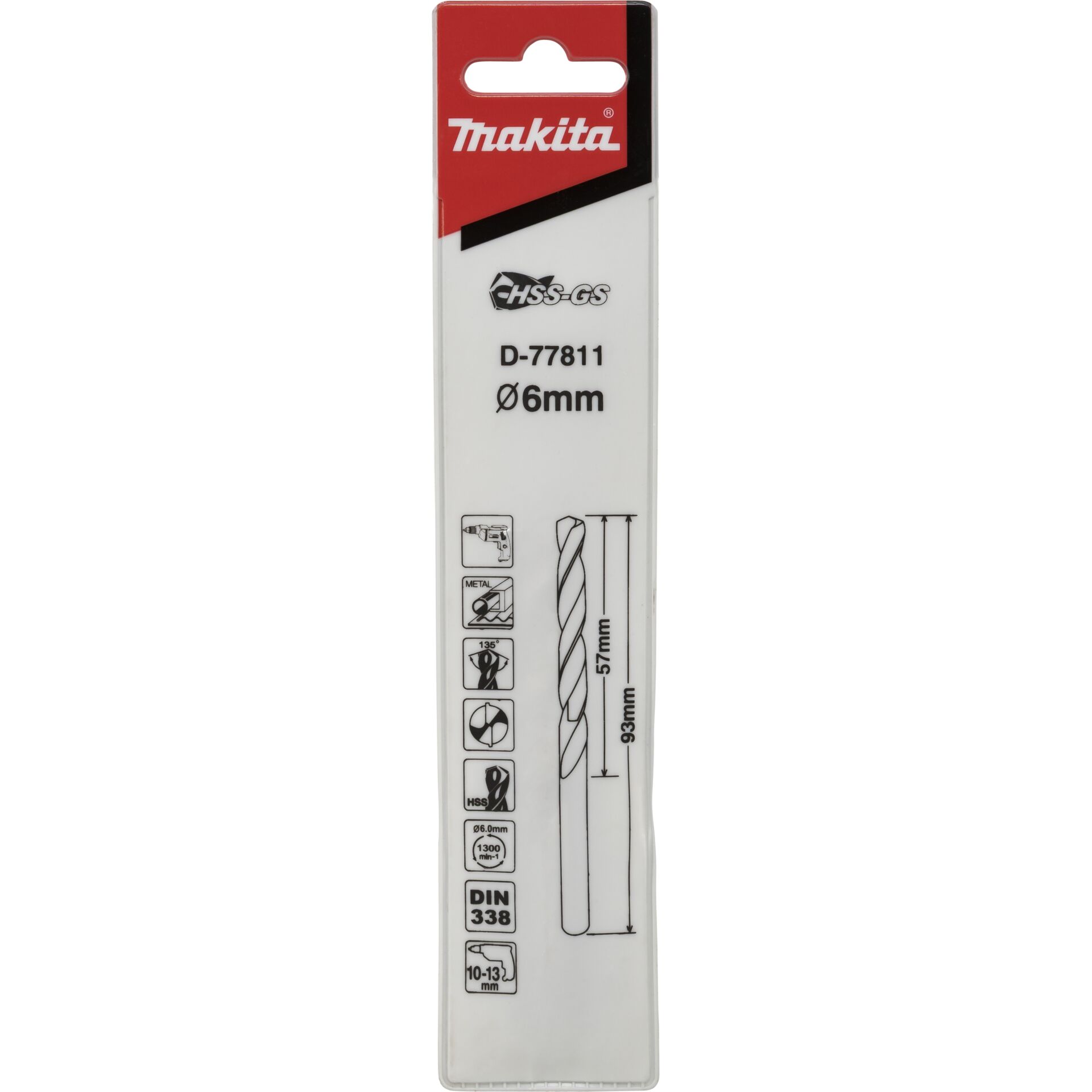 Makita Metallbohrer HSS-GS  6,0x93mm