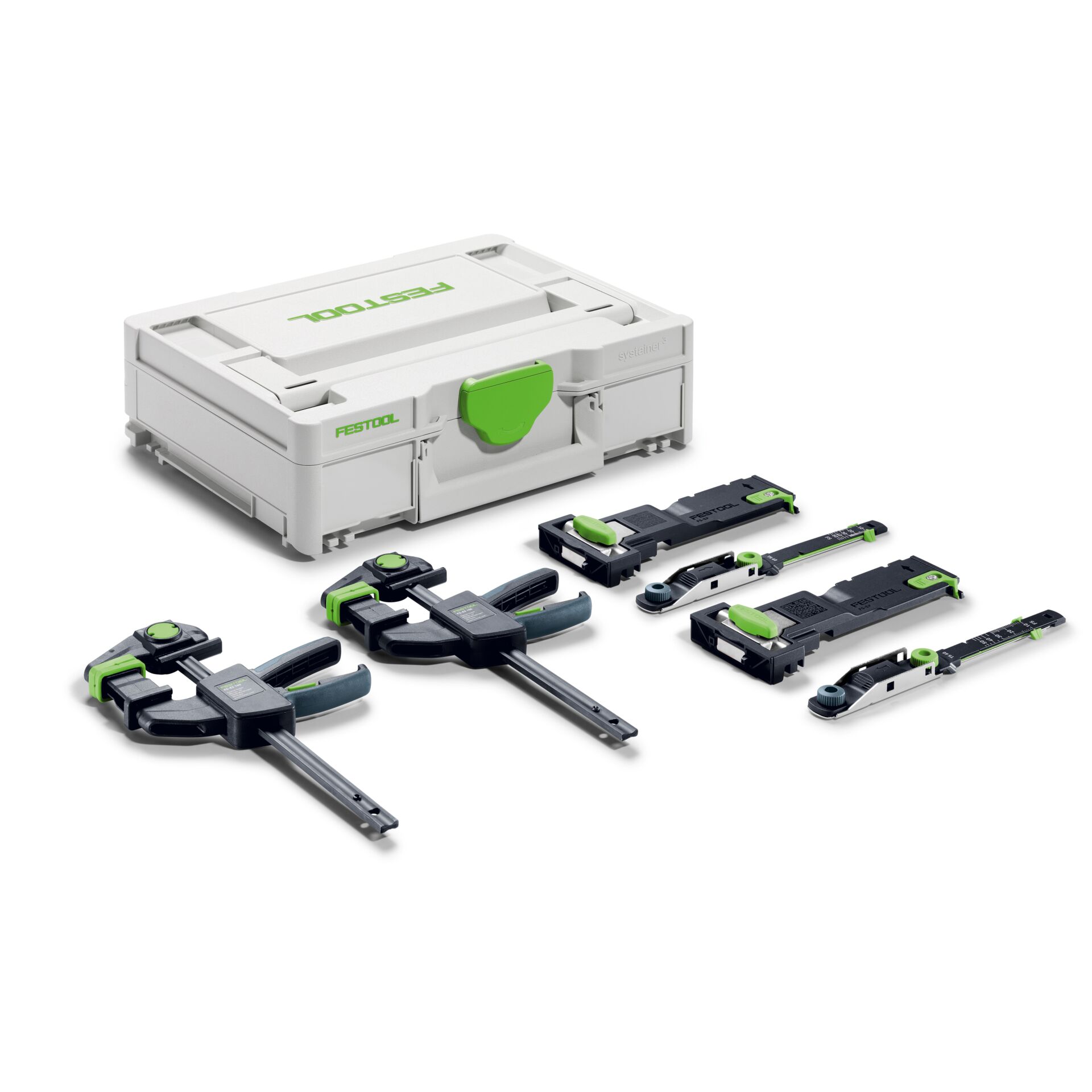 Koffer, Klemmwerkzeug, Schnellspannsystem, Schienensatz, Clamps