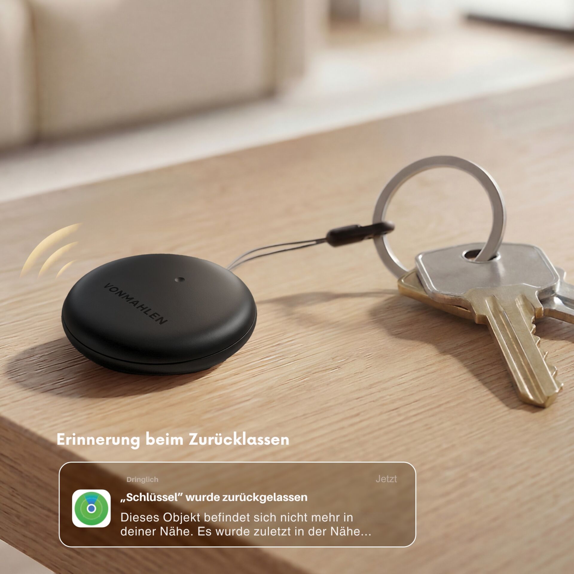 Schlüsselanhänger, Schlüsselring, Smart-Tracker, Bluetooth-Tracker, Rundes Etui