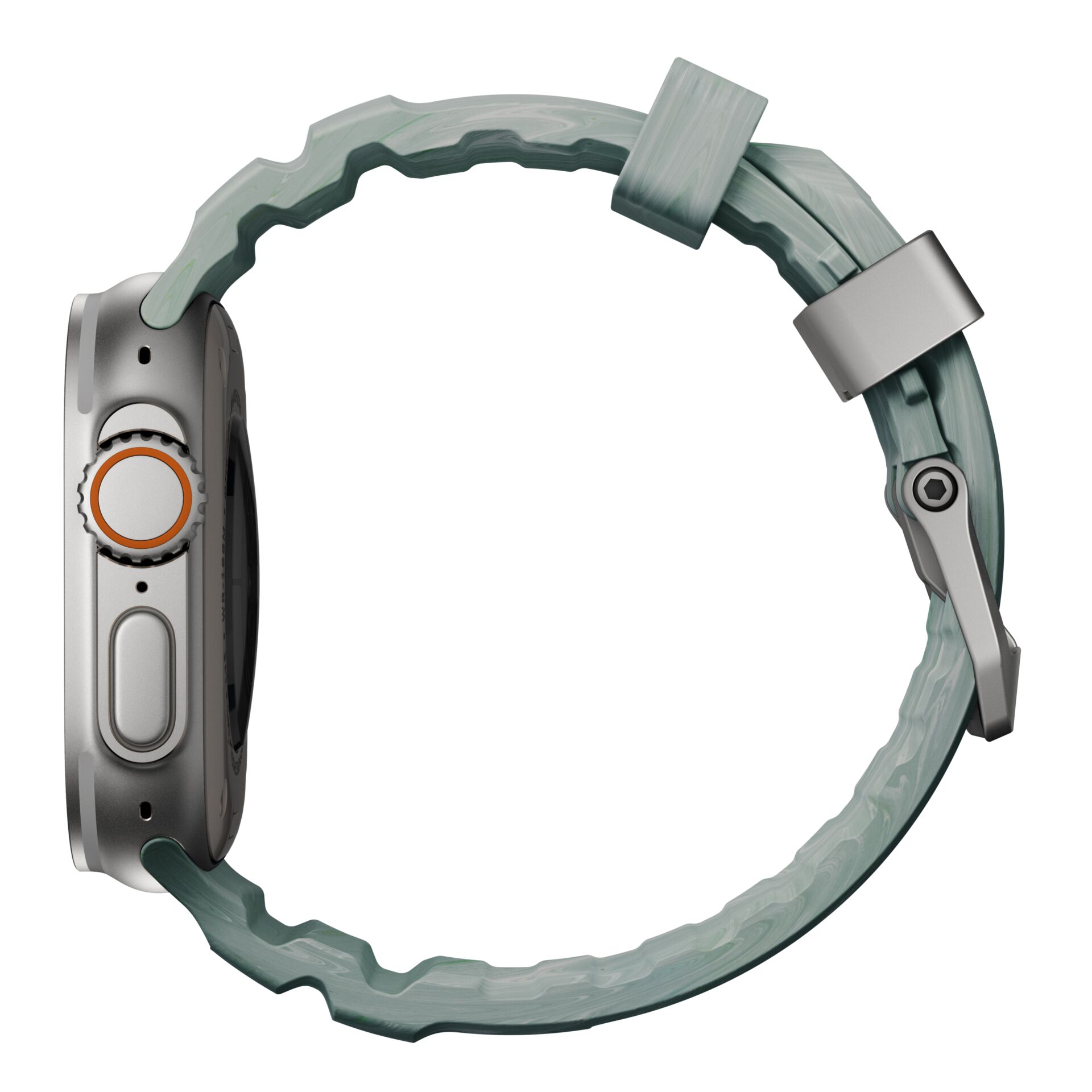 Smartwatch, Digitaluhr, Metallgehäuse, Drehkrone, Silikonband