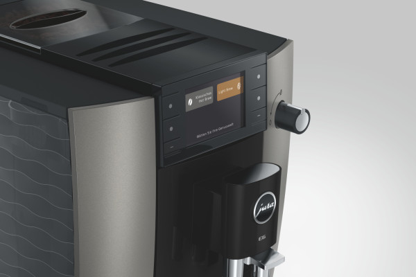 Espressomaschine, Kaffeemaschine, integrierter Mahlwerk, schwarz-silber, Portafilter