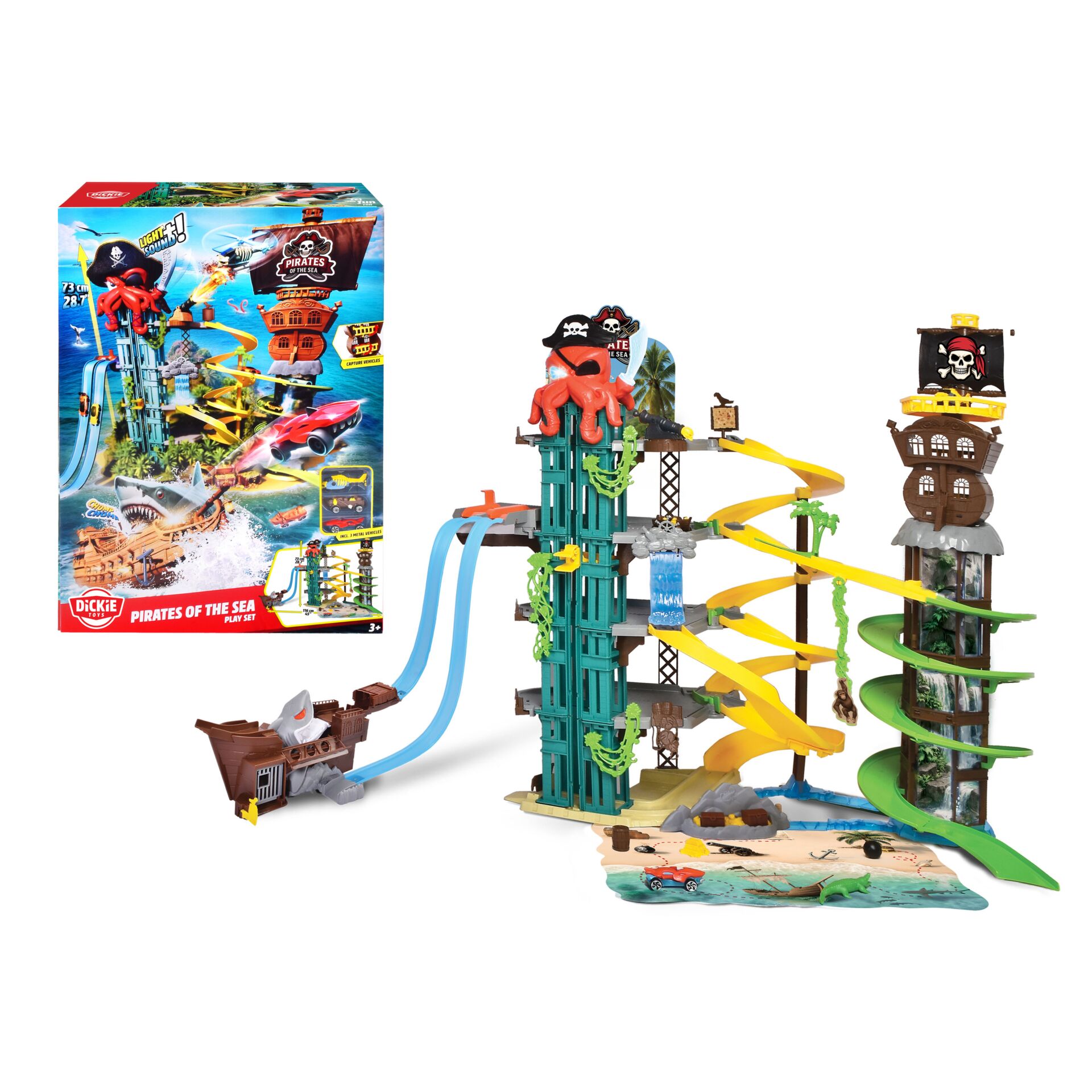 Piraten-Spielset, Kletterbahn, Kreiselbahn, Meeresabenteuer, Piratenlogo