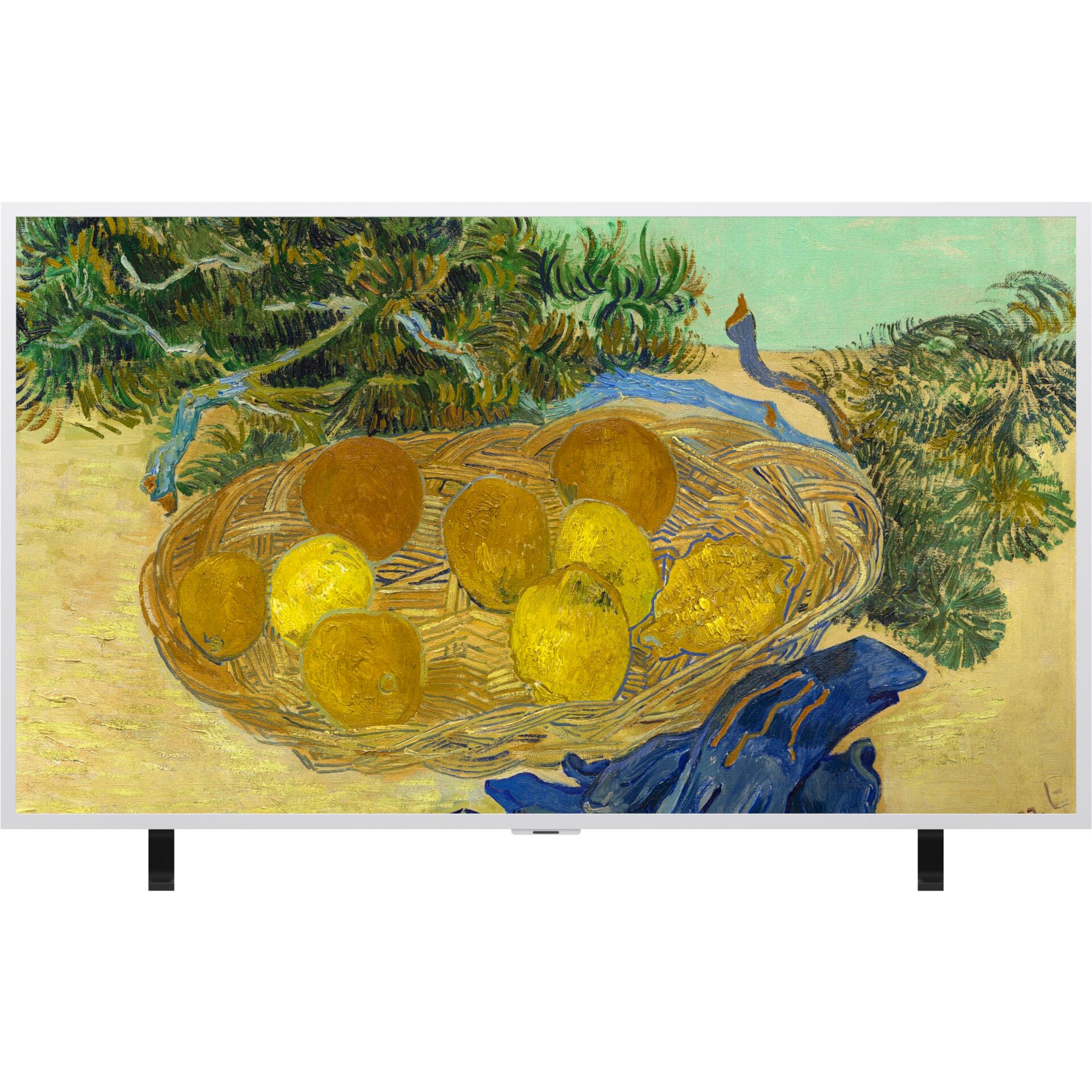 korb, Zitronen, Obstkorb, leuchtende Farben, Gemälde