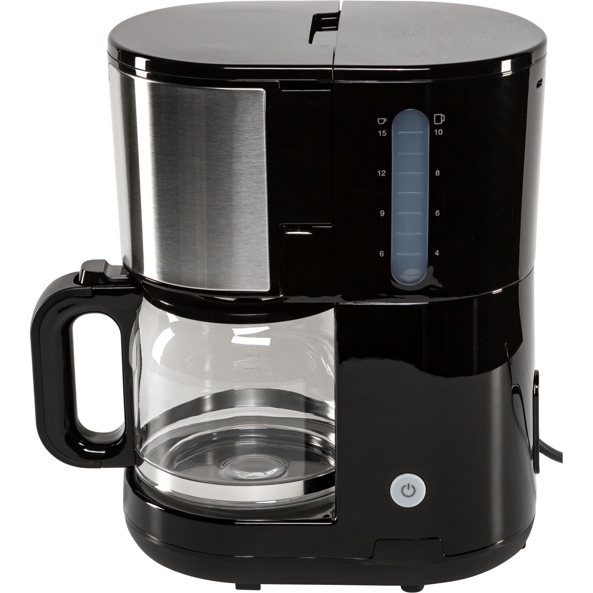 Pokal, Kaffeemaschine, Filterkaffee, Glasbehälter, Schwarz, Glänzend