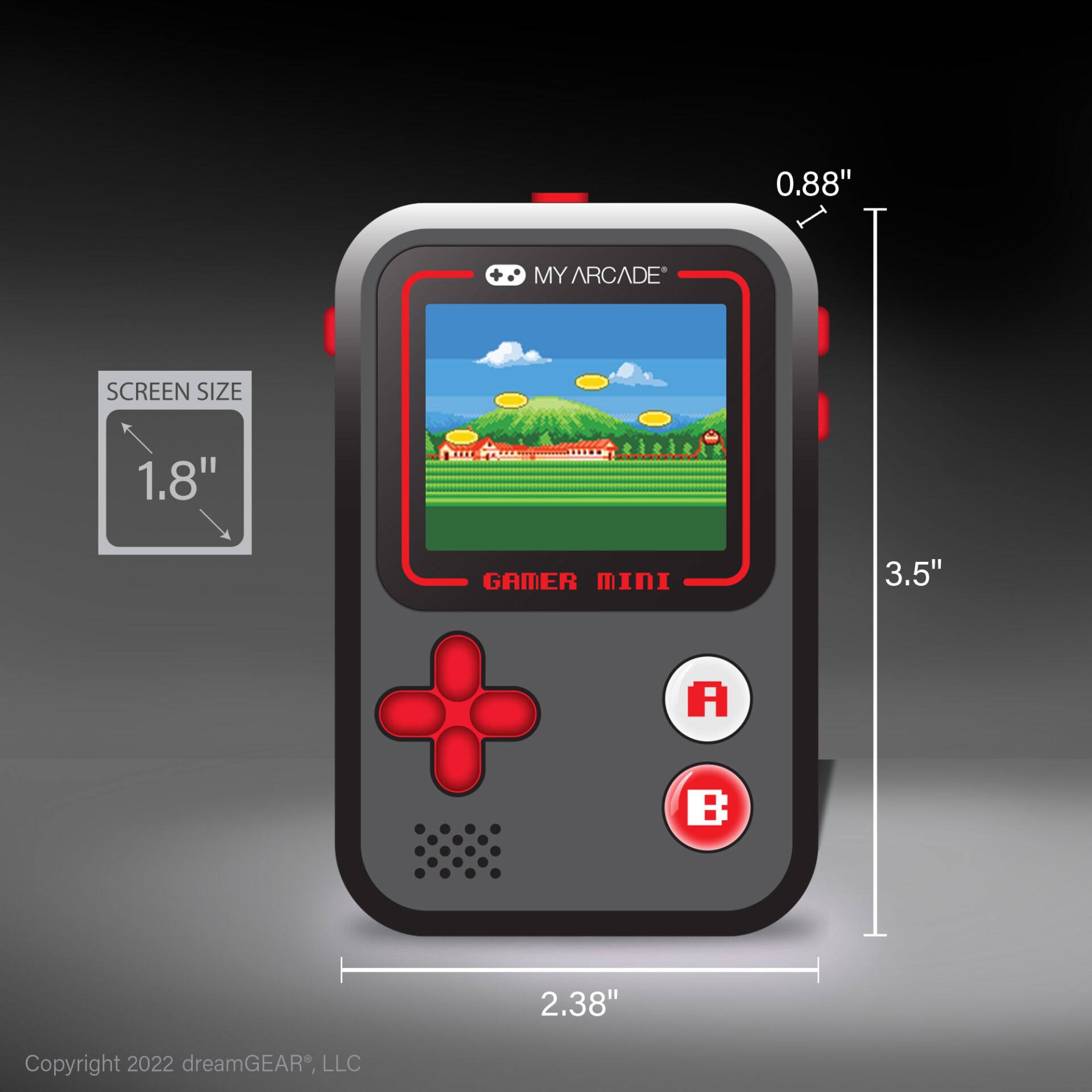 handheld console, gaming device, mini retro, 2.38 Zoll Breite, 1,8 Zoll Bildschirm