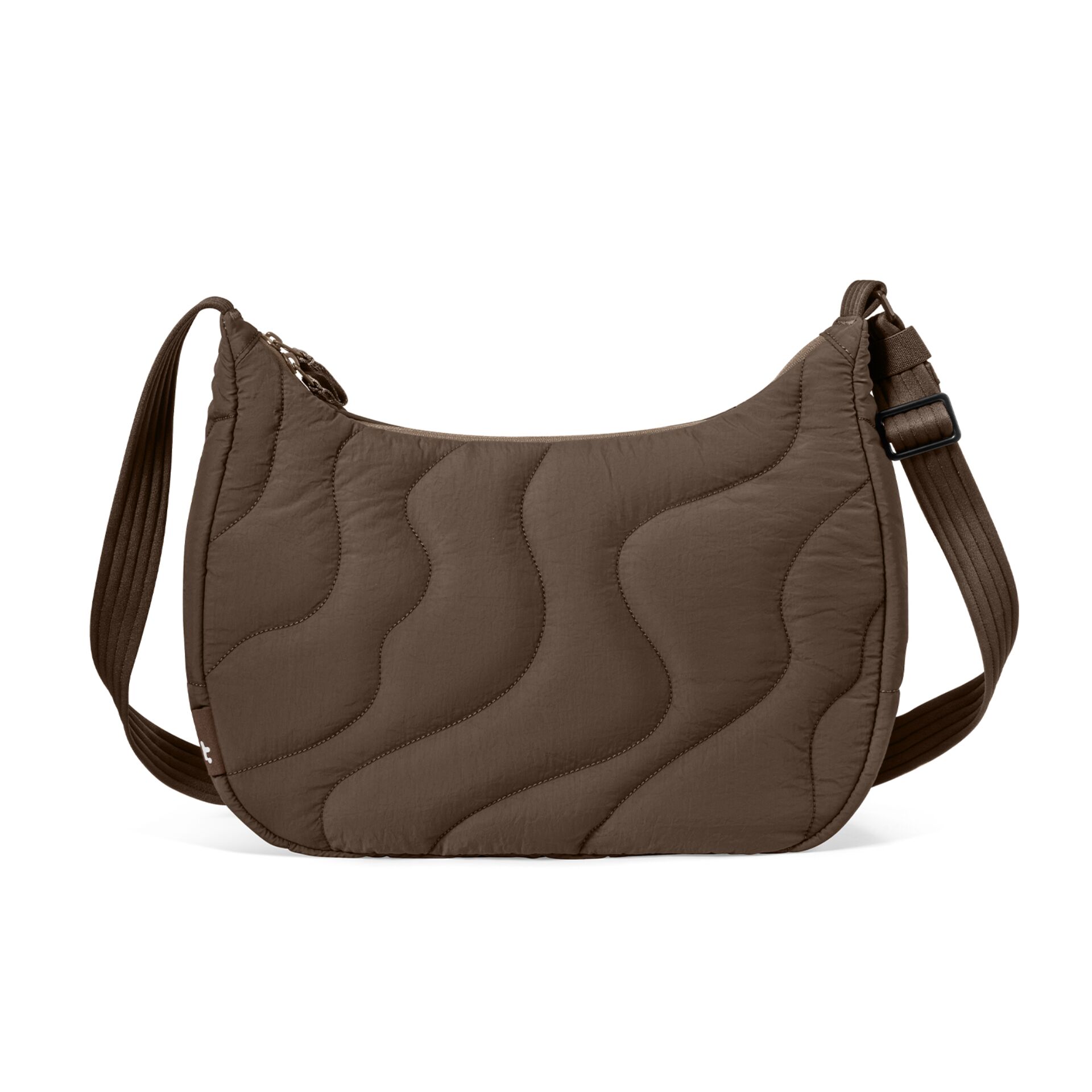 Umhängetasche, Quilting, Braun, Schultertasche, Gurtband