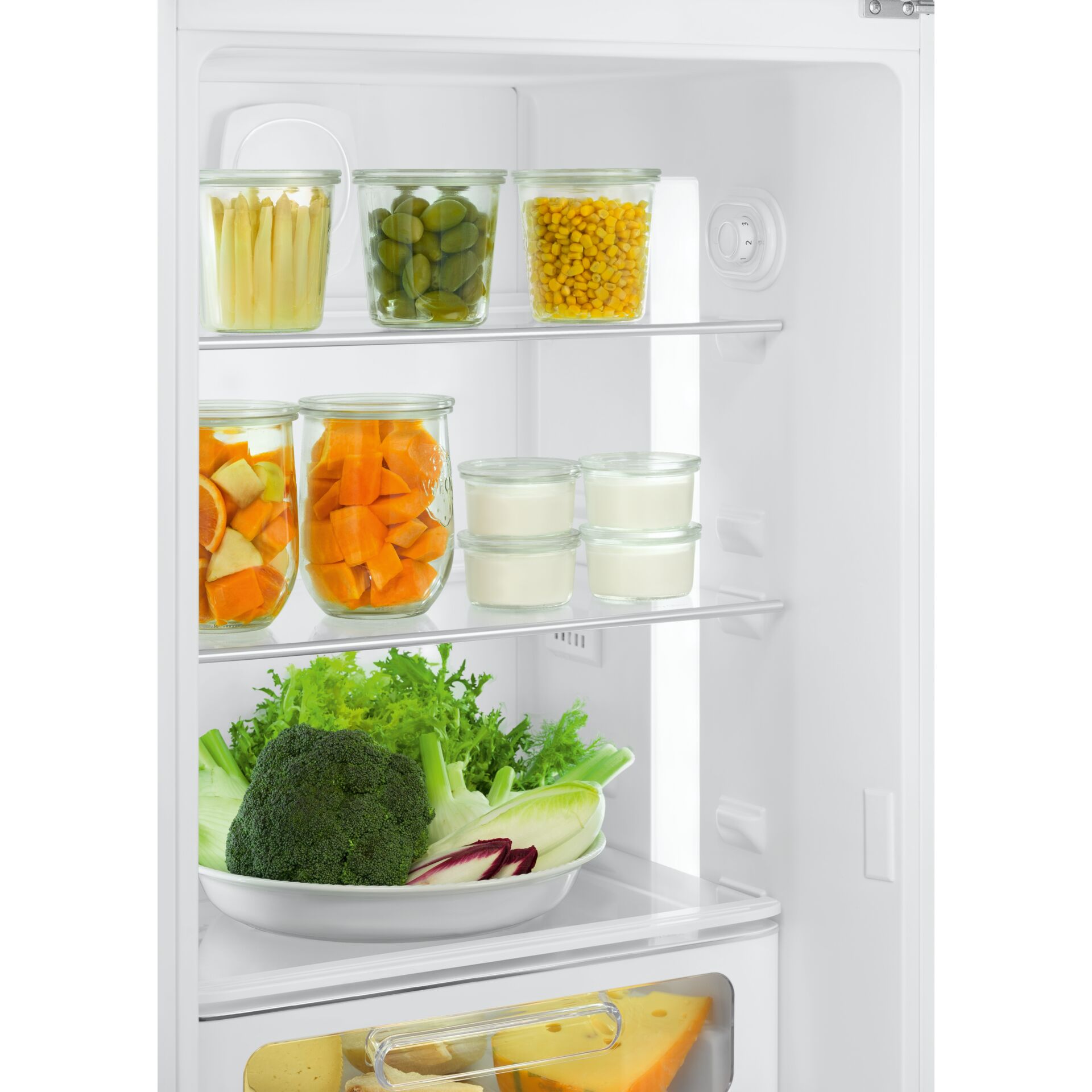 Fridge, Frische Lebensmittel, Glasbehälter, Gemüse, Frische Lagerung