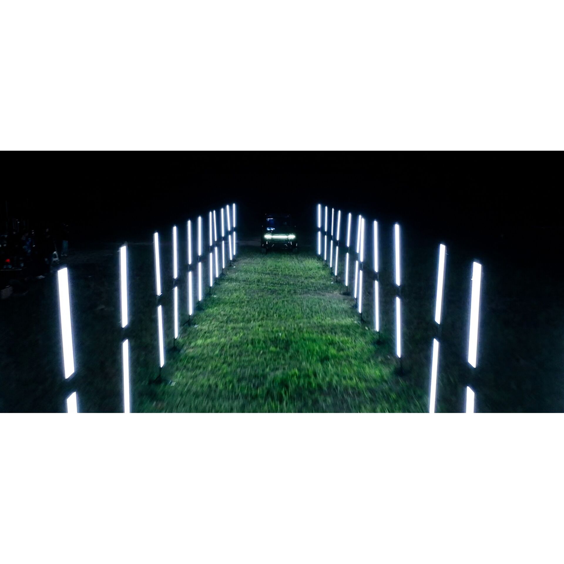 LED-Lichter, Pfad, Garten, Nacht, Straßenlaternen