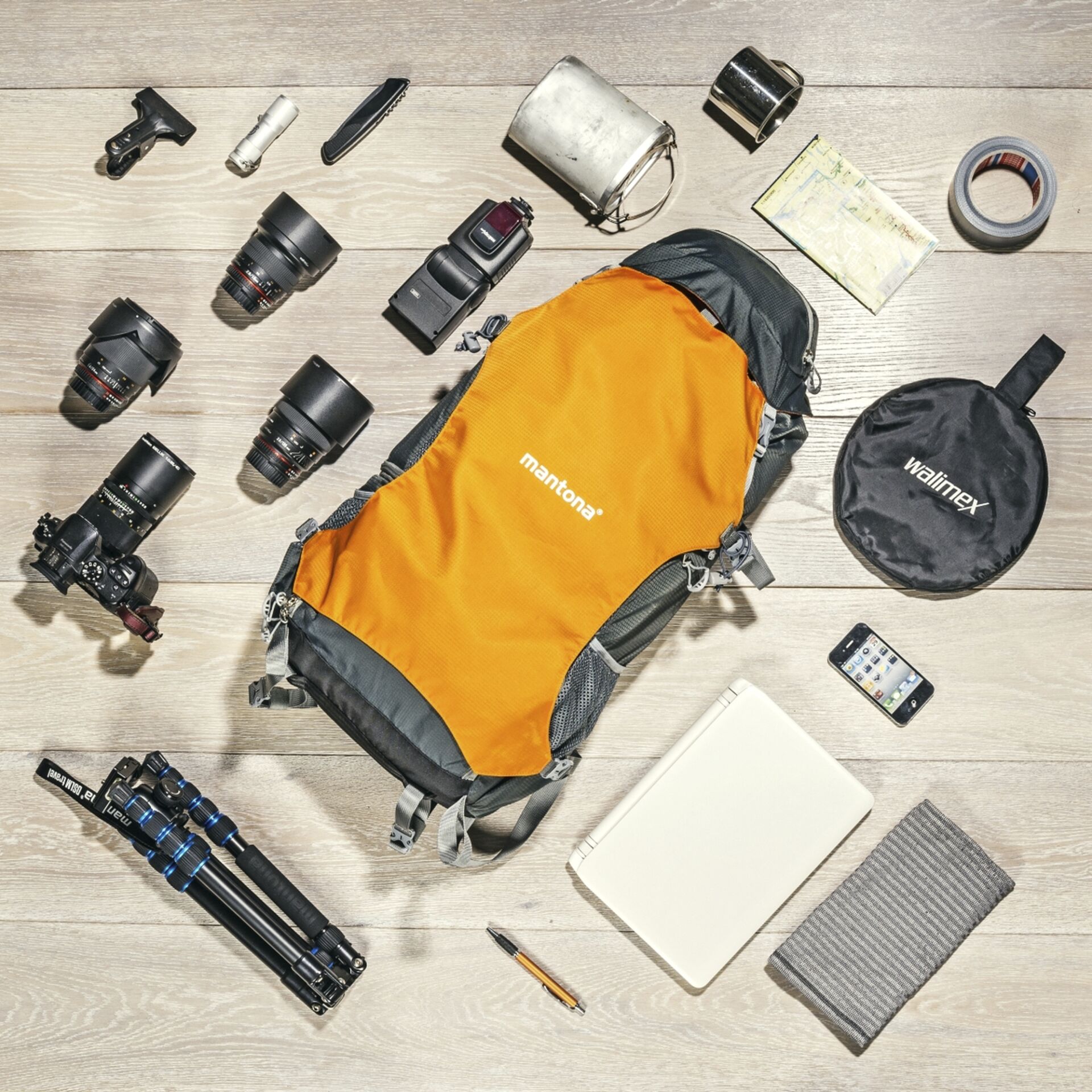 Tasche, Handy, Rucksack, Stift, Kamera