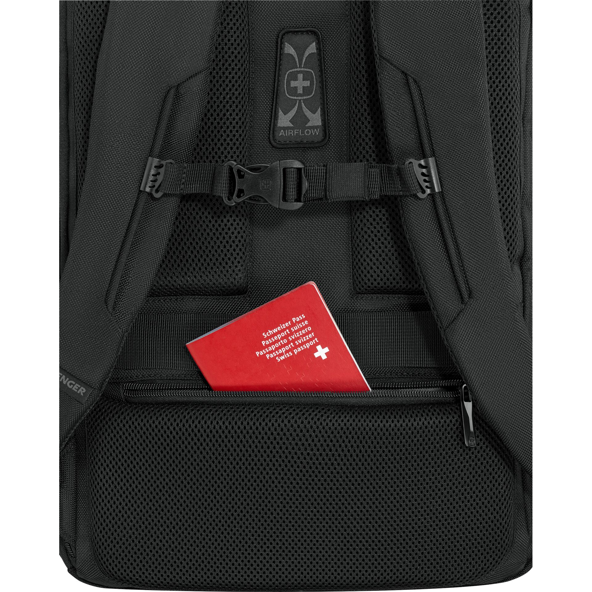 Rucksack, Rucksack, PassPortentasche, Mesh-Hback, verstellbarer Gurt