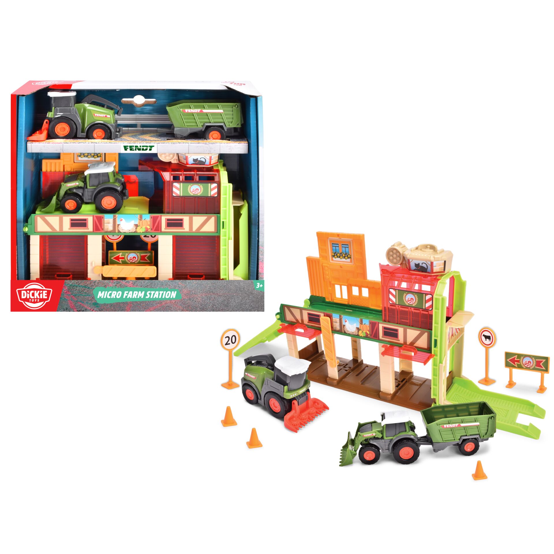 Spielzeug-Landwirtschaft, Bauernhof Spielset, Traktor, Ladewagen, Farm Station