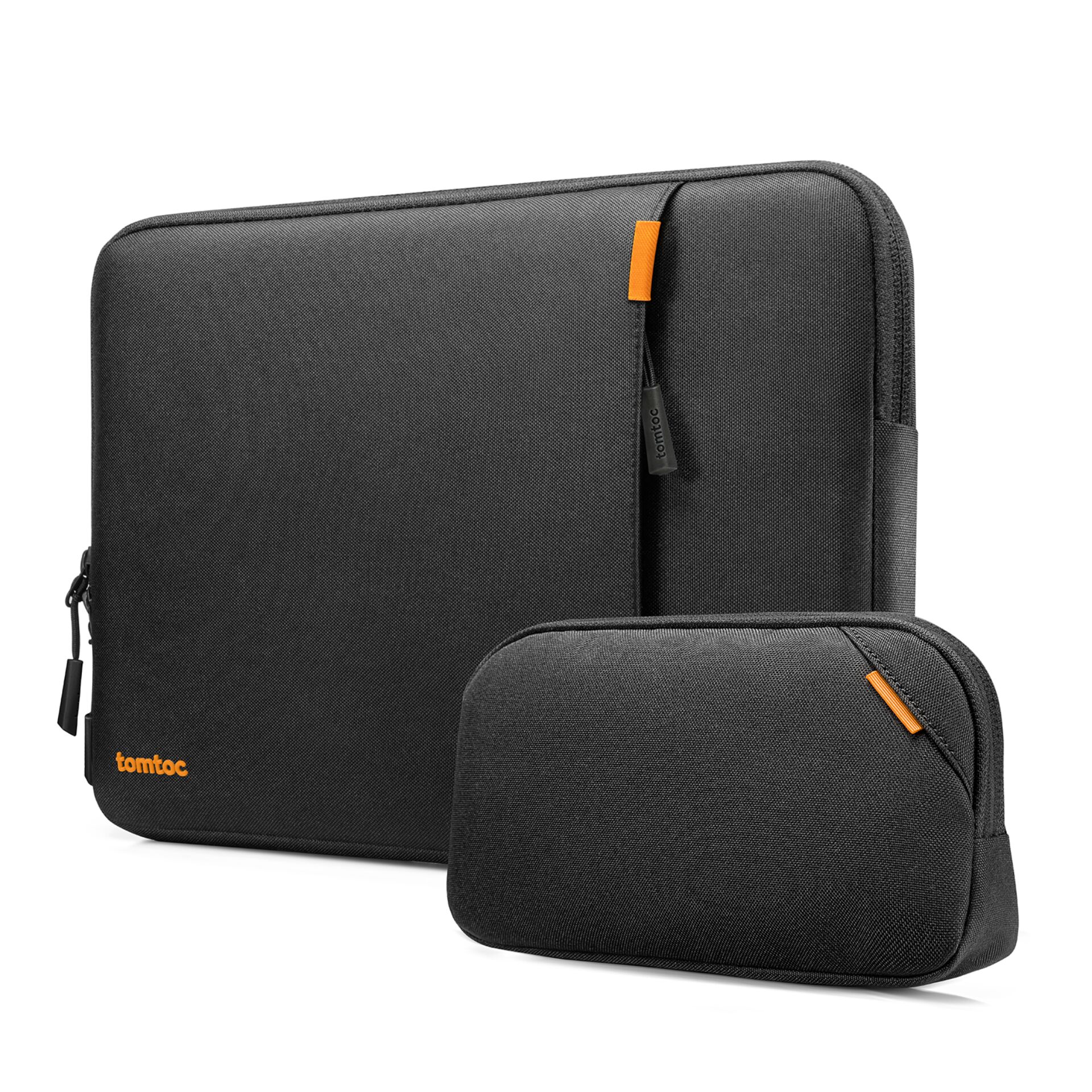 Laptop-Schutzhülle, Schutzcase, Grau Stoff, Reißverschlussfach, Kompakt-Set
