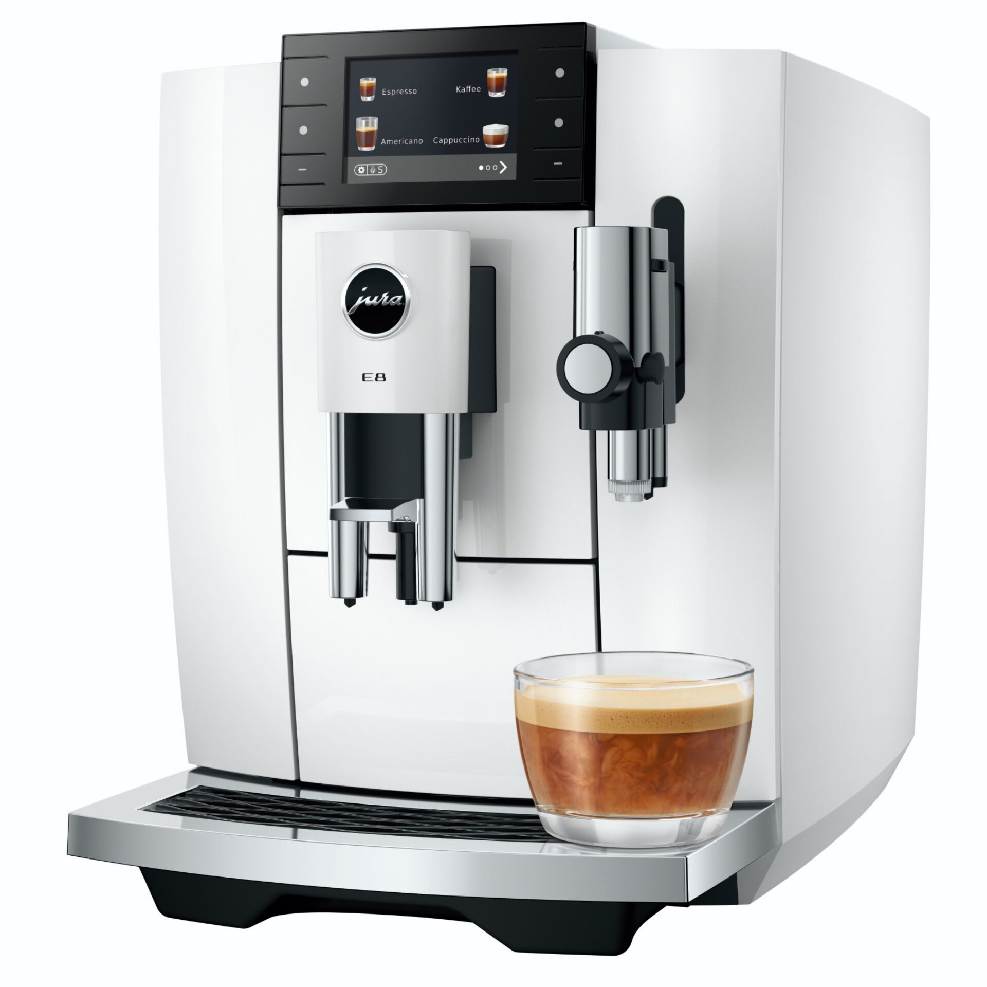 Espresso-Maschine, Milchschaumregler, Kaffeemaschine, Silber Schwarz, Tasse Kaffee