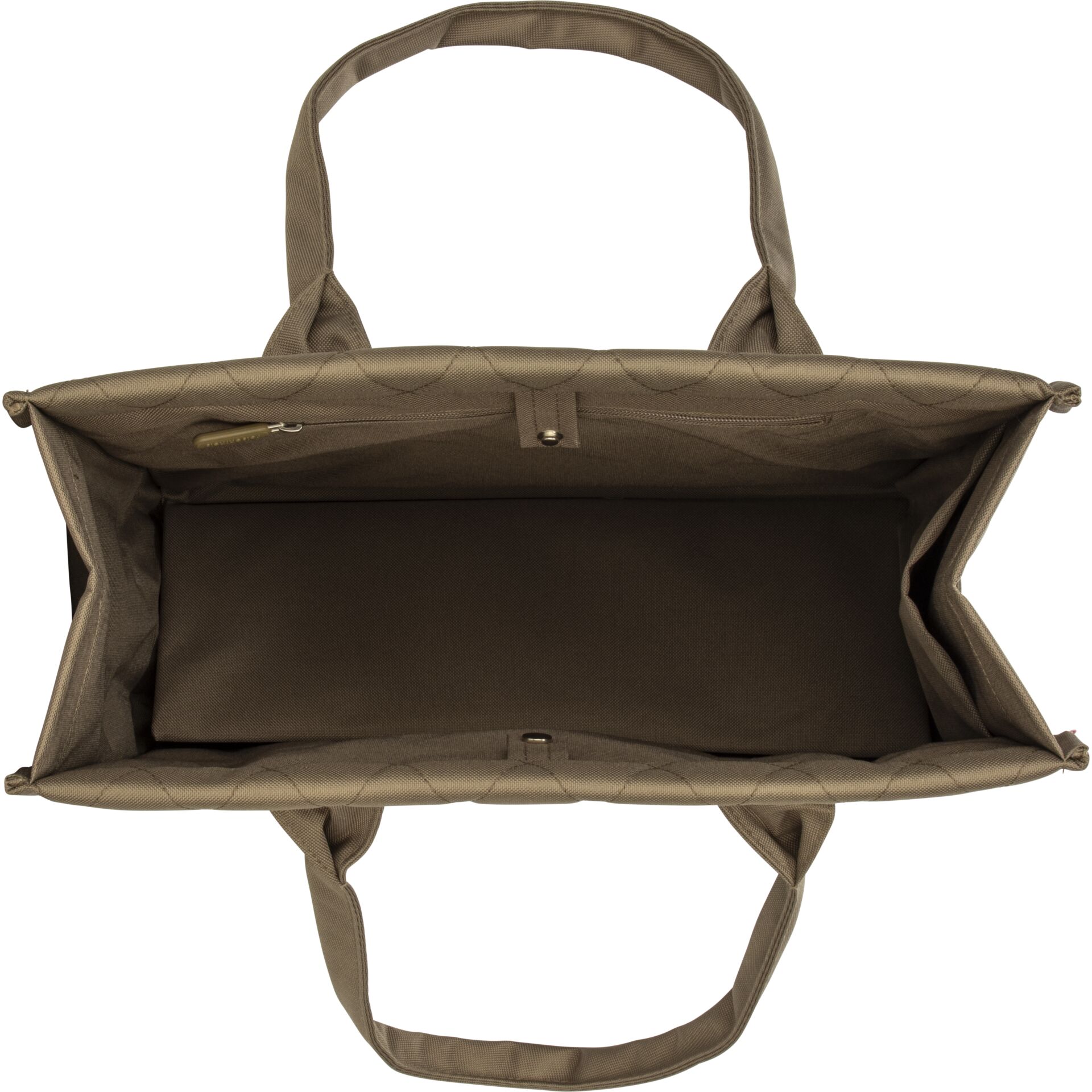  Tote bag, braun, Stoff, Reißverschluss, offen oben
