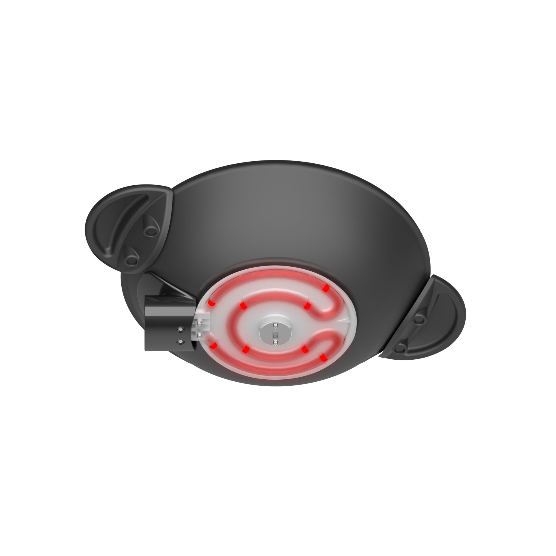 LED-Licht, Rund, Schwarz, Roter Kreis, Kabelanschluss