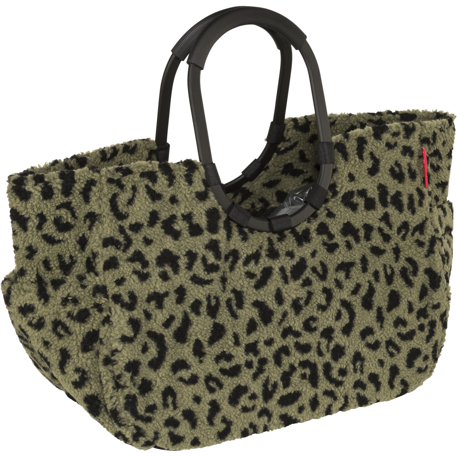 Tasche, Leopardenmuster, Plüsch, Strukturstoff, Henkeltasche