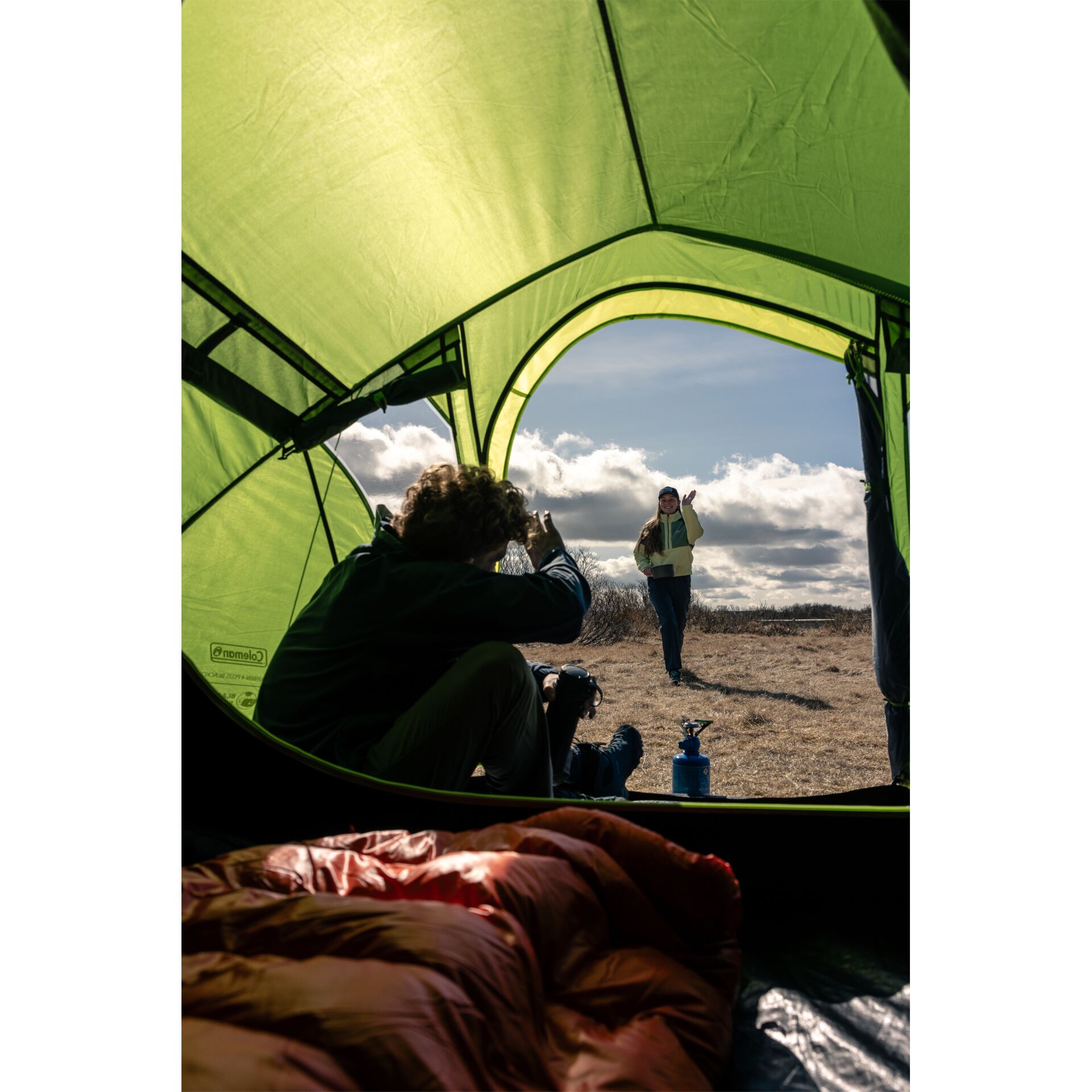 Draußen, Unterschlupf, Zelt, Campen, Person