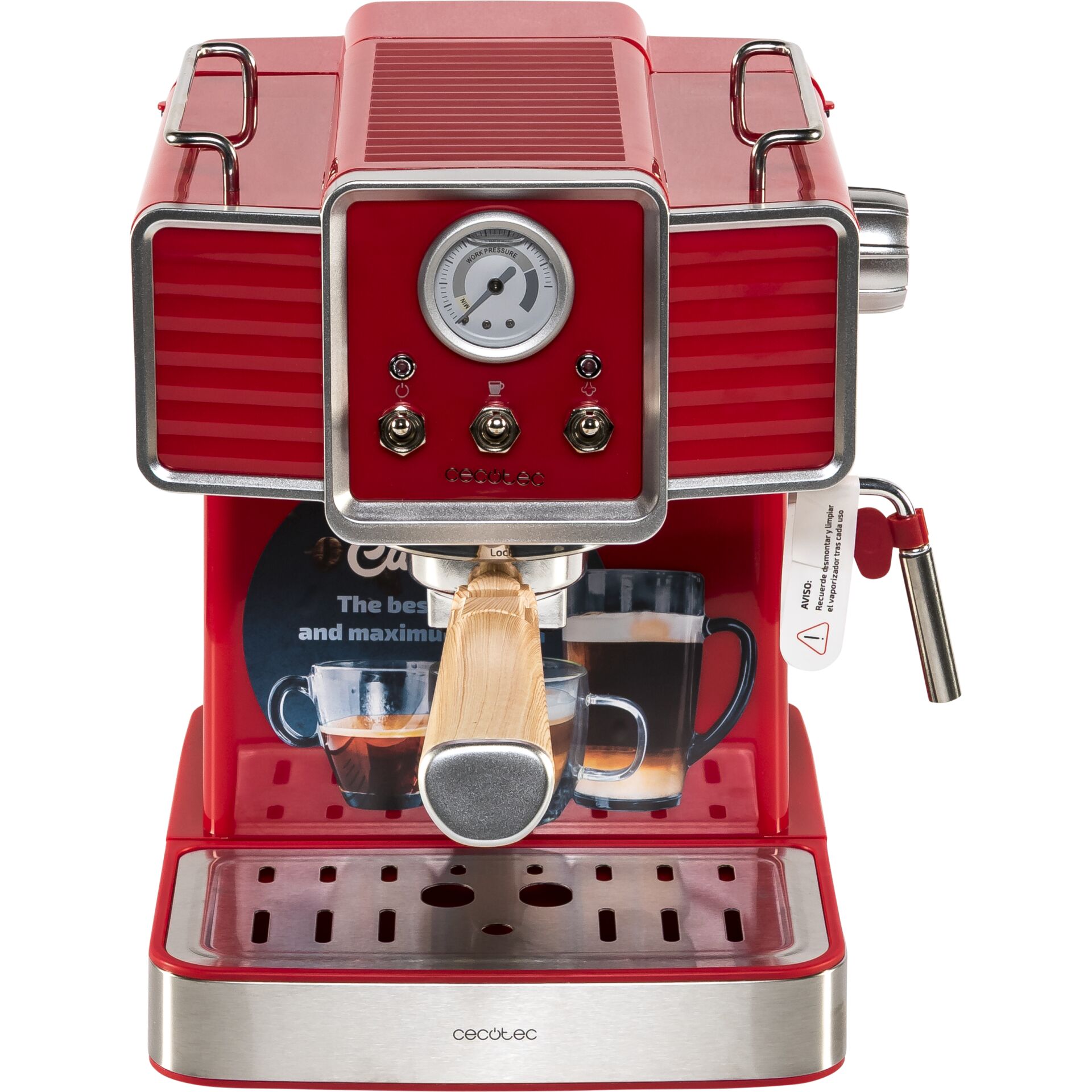 Espressomaschine, Kaffeemaschine, Rot, Metall, Portafilter