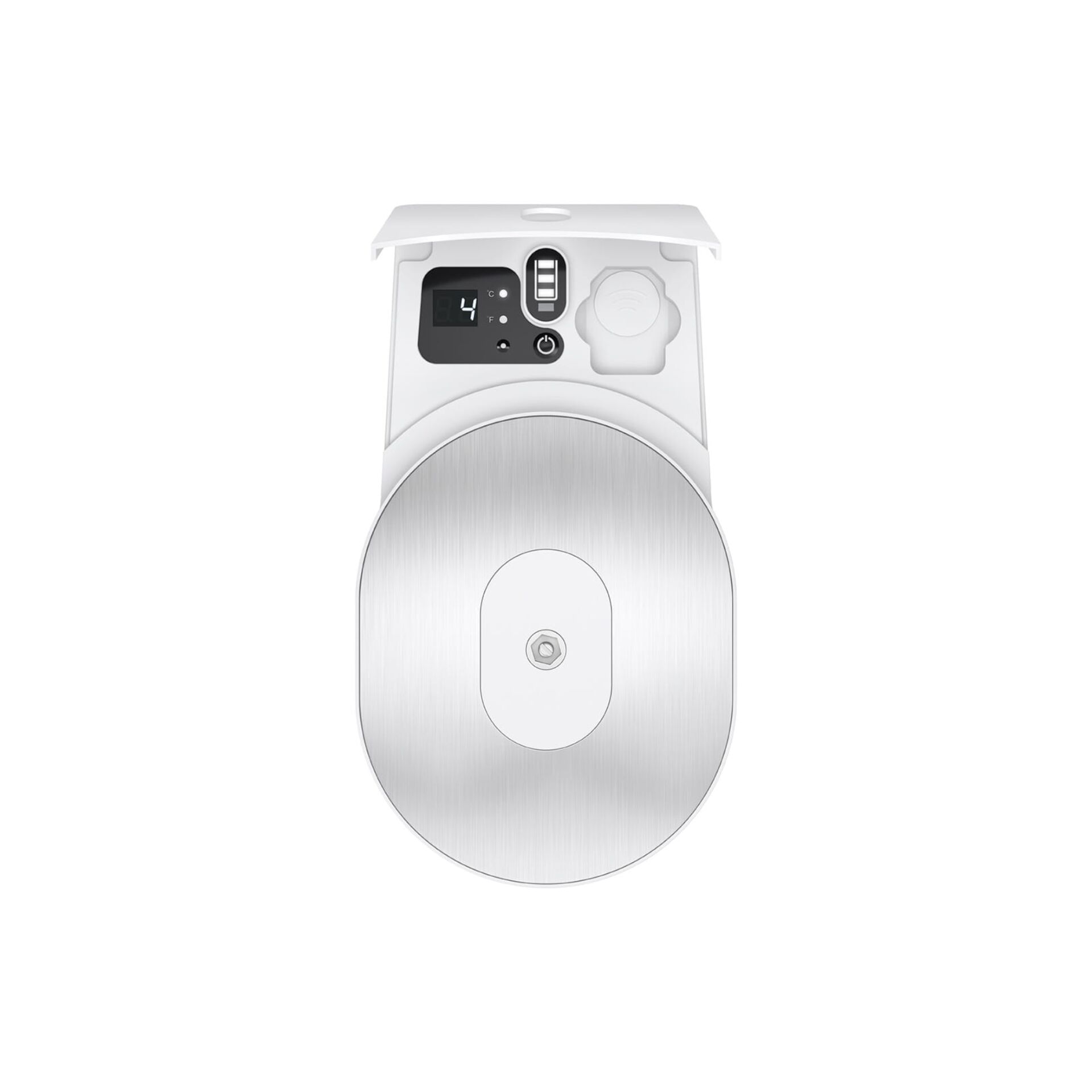 Roller Massager, USB-C port, digital display, metal disk, white housing