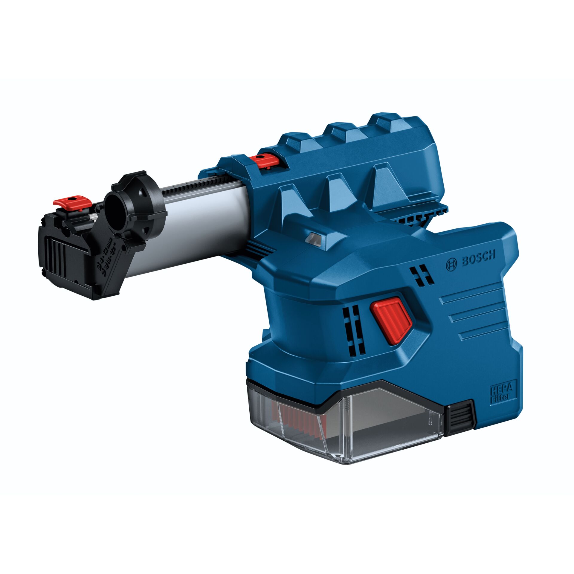 Akku-Nagler, Kabelgebundener Nageleinsatz, Blaue Marke, Bosch, Gehäuse mit Knopf