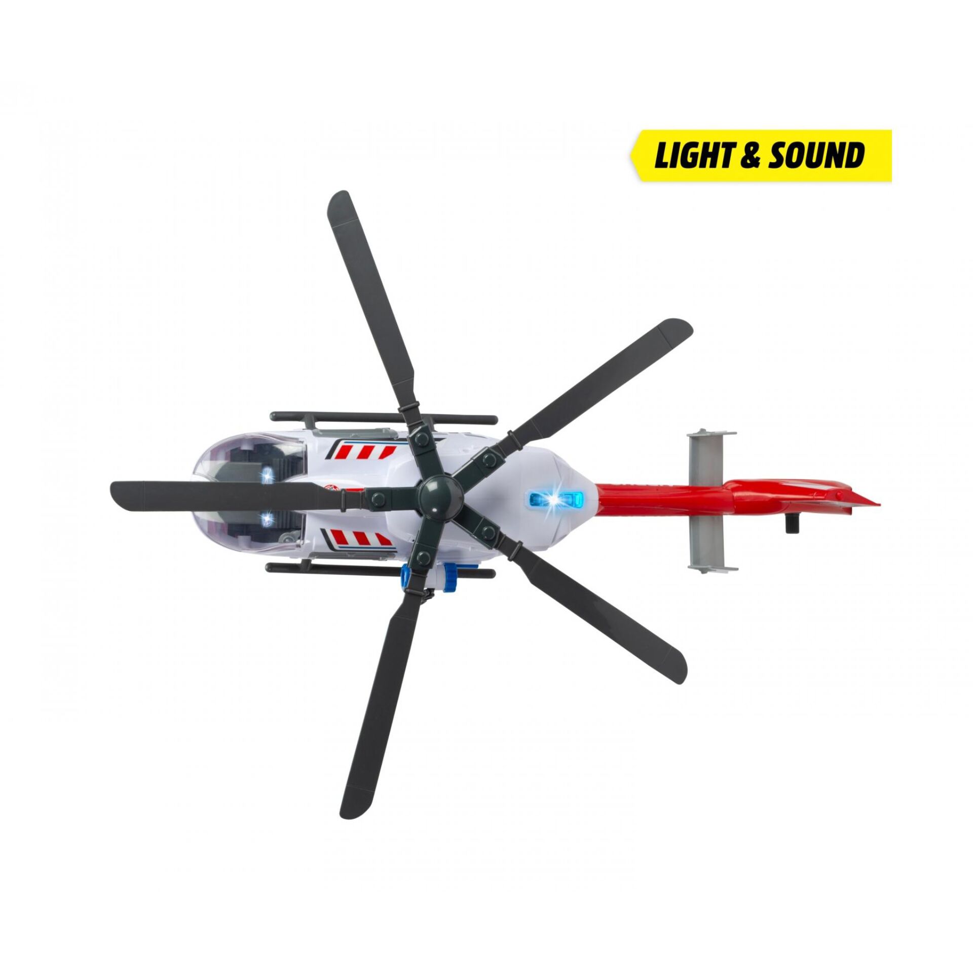 Hubschrauber, Spielzeug, Rot/Weiß, Propeller, Licht & Sound