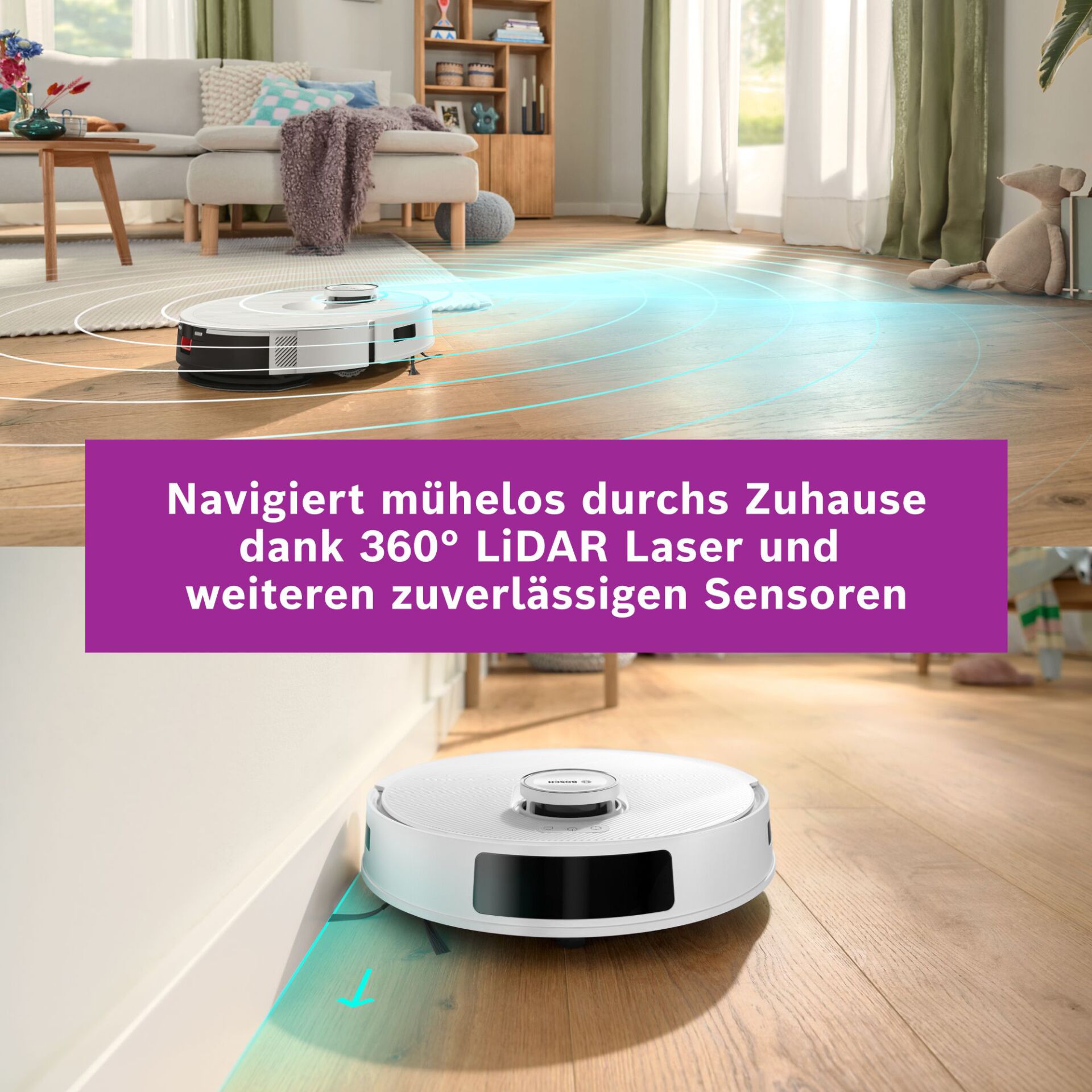 Robotik-Staubsauger, Raumreinigung, Laser-Sensor, Lidar, Haushalt
