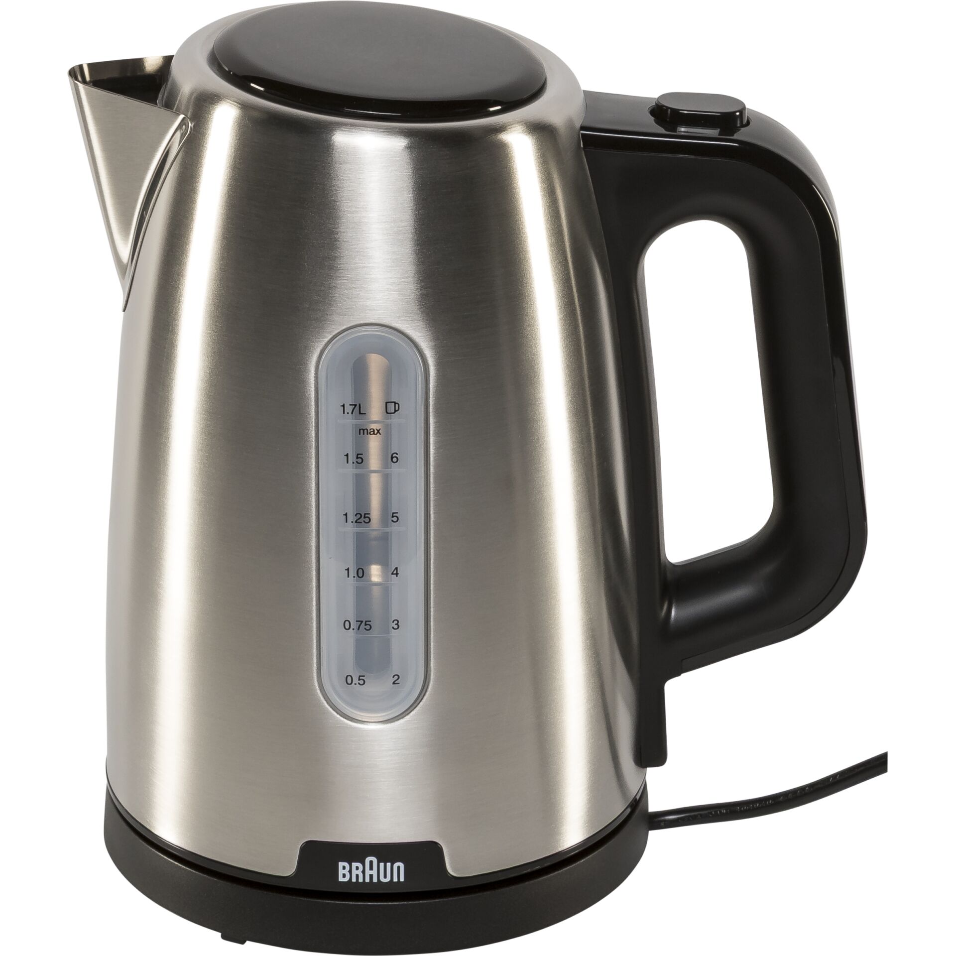 Kochgeschirr, Topf, Wasserkocher, Wasserkocher, Edelstahl, Korpus Edelstahl, Kabelgebunden, Fassungsvermögen 1,7 L