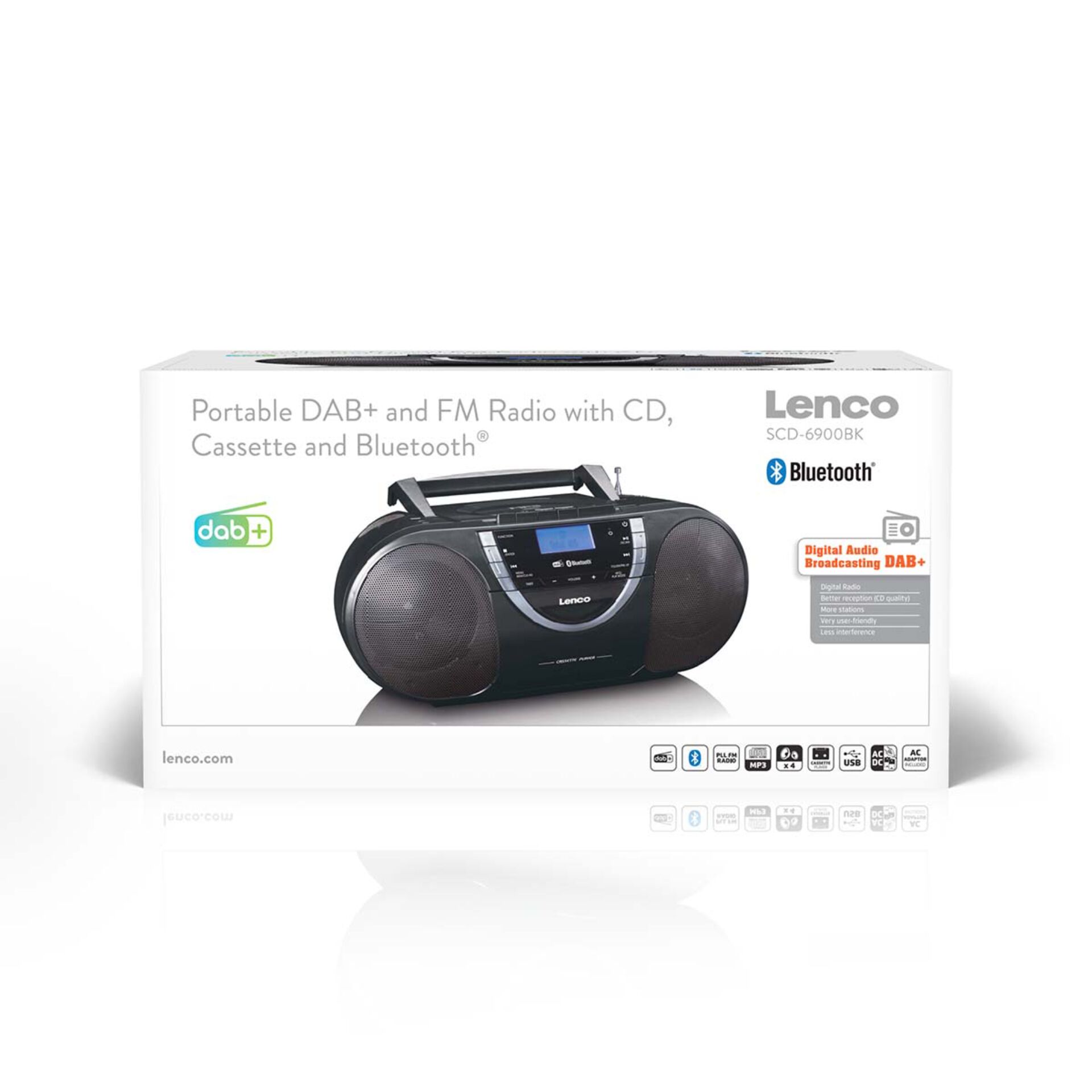 DAB+ Radio, Bluetooth, Boombox, Cassette Player, Portable radio