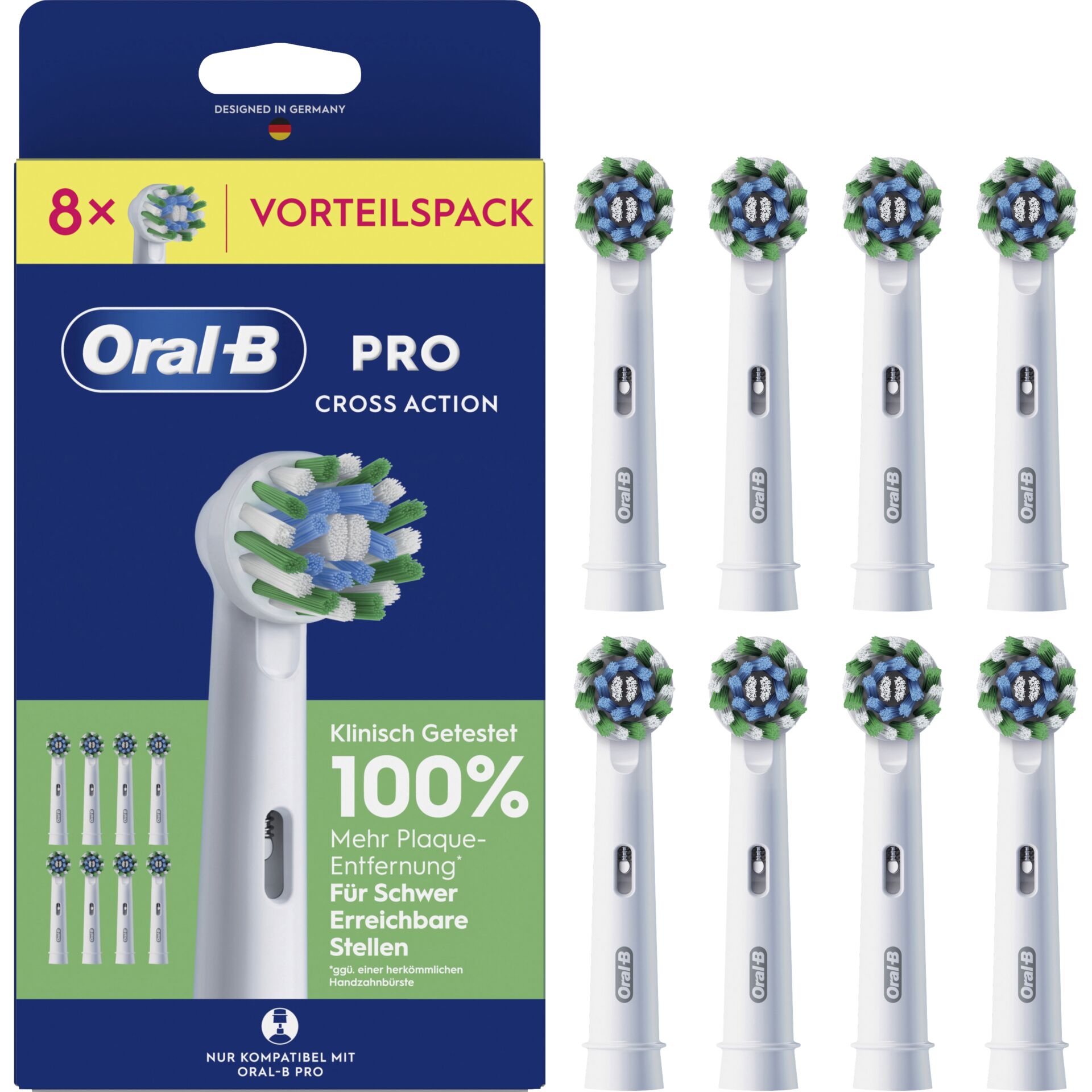 Schallzahnbürstenkopf, elektrische Zahnbürste, Weiß, oval Bürstenkopf, Vorteilspack