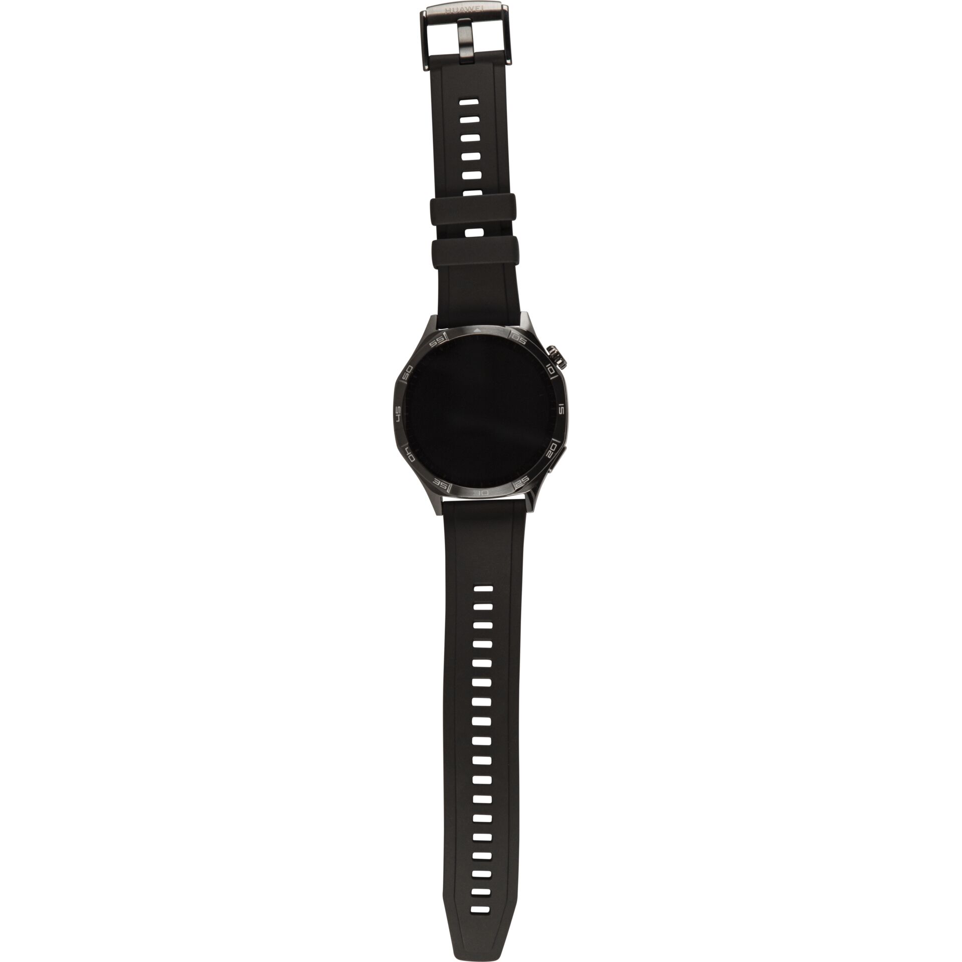Uhr, Smartwatch, Schwarz, Gummiarmband, Rundgehäuse